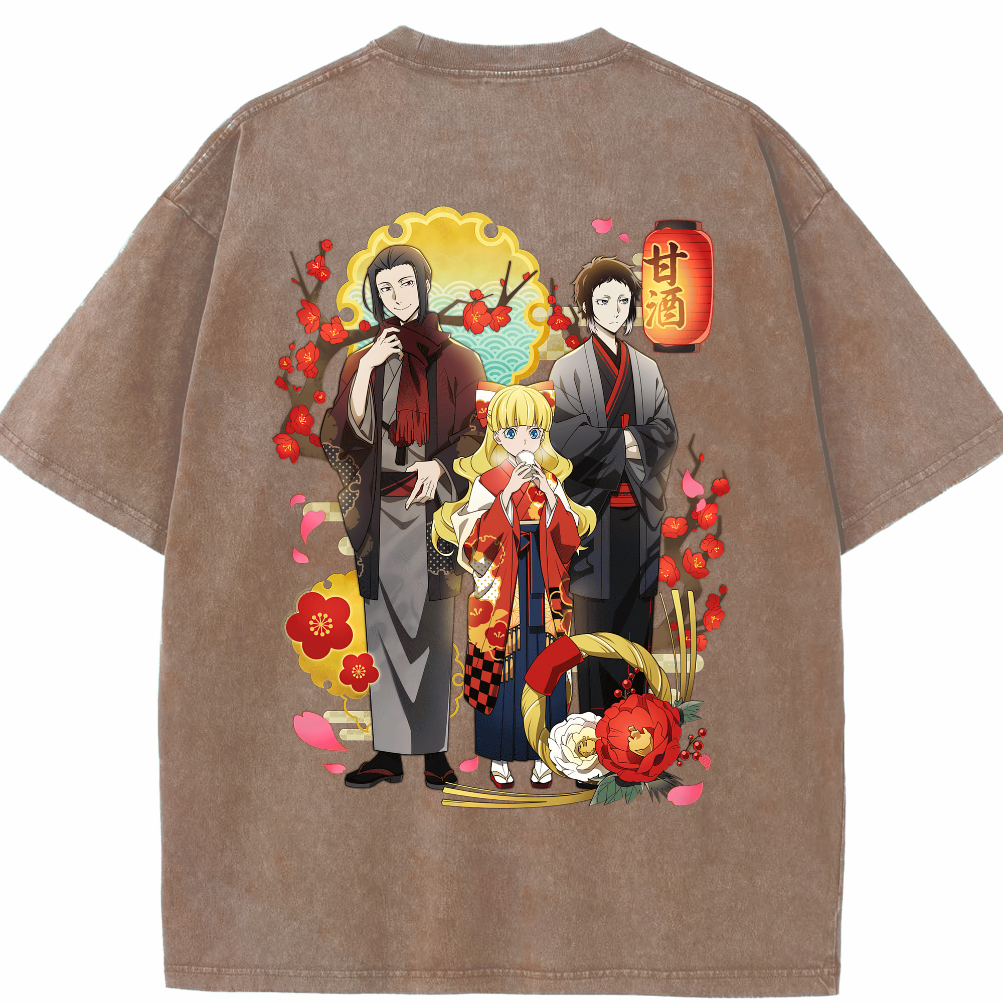 （画像用） 文豪ストレイドッグス Bungo Stray Dogs 綿100% ヴィンテージ風 半袖Tシャツ（背面プリント）