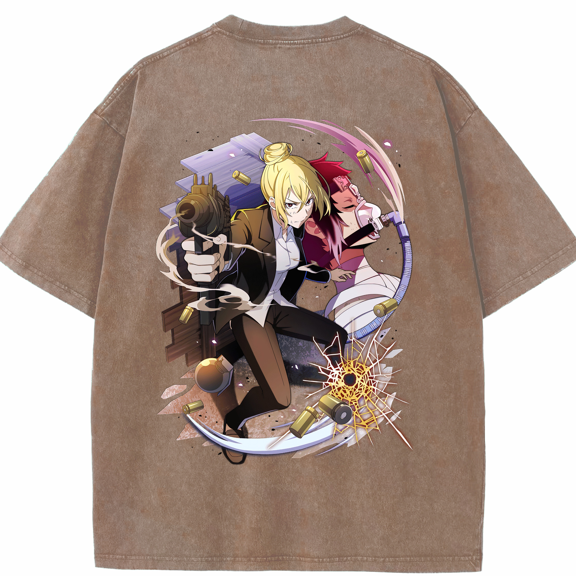 （画像用） 文豪ストレイドッグス Bungo Stray Dogs 綿100% ヴィンテージ風 半袖Tシャツ（背面プリント）