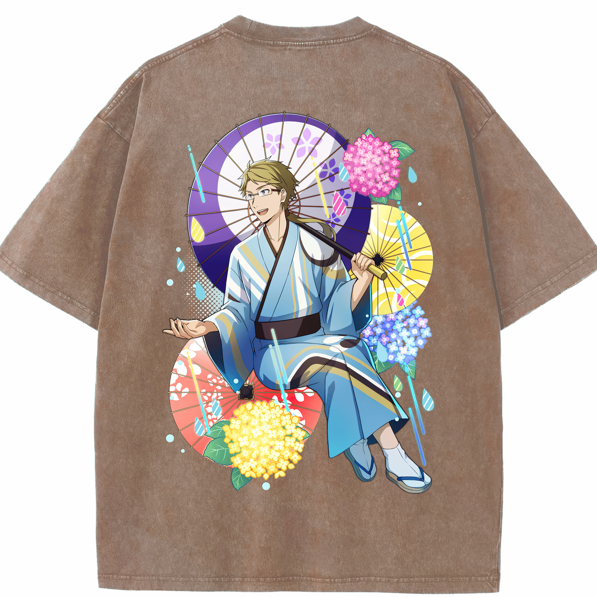 （画像用） 文豪ストレイドッグス Bungo Stray Dogs 綿100% ヴィンテージ風 半袖Tシャツ（背面プリント）