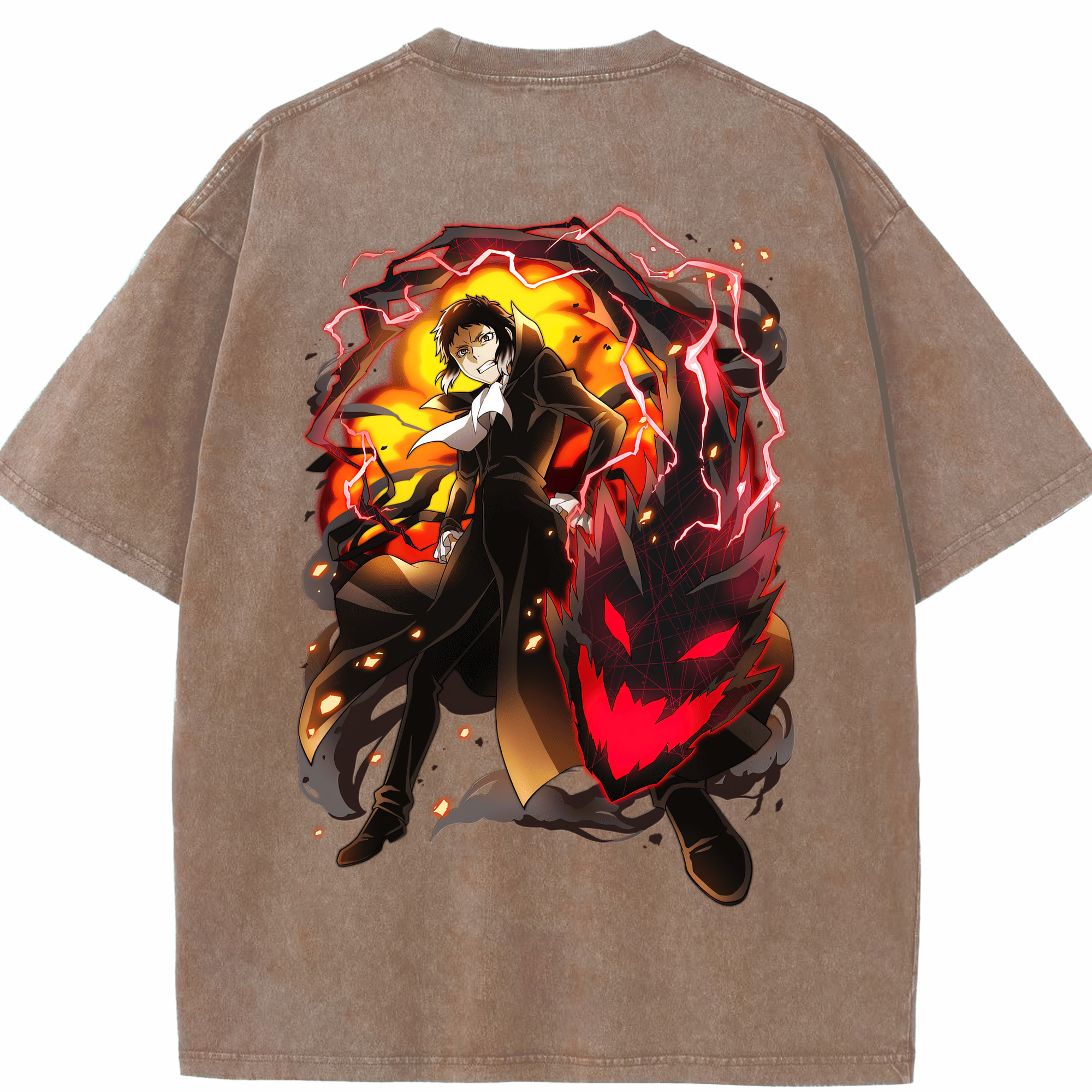 （画像用） 文豪ストレイドッグス Bungo Stray Dogs 綿100% ヴィンテージ風 半袖Tシャツ（背面プリント）