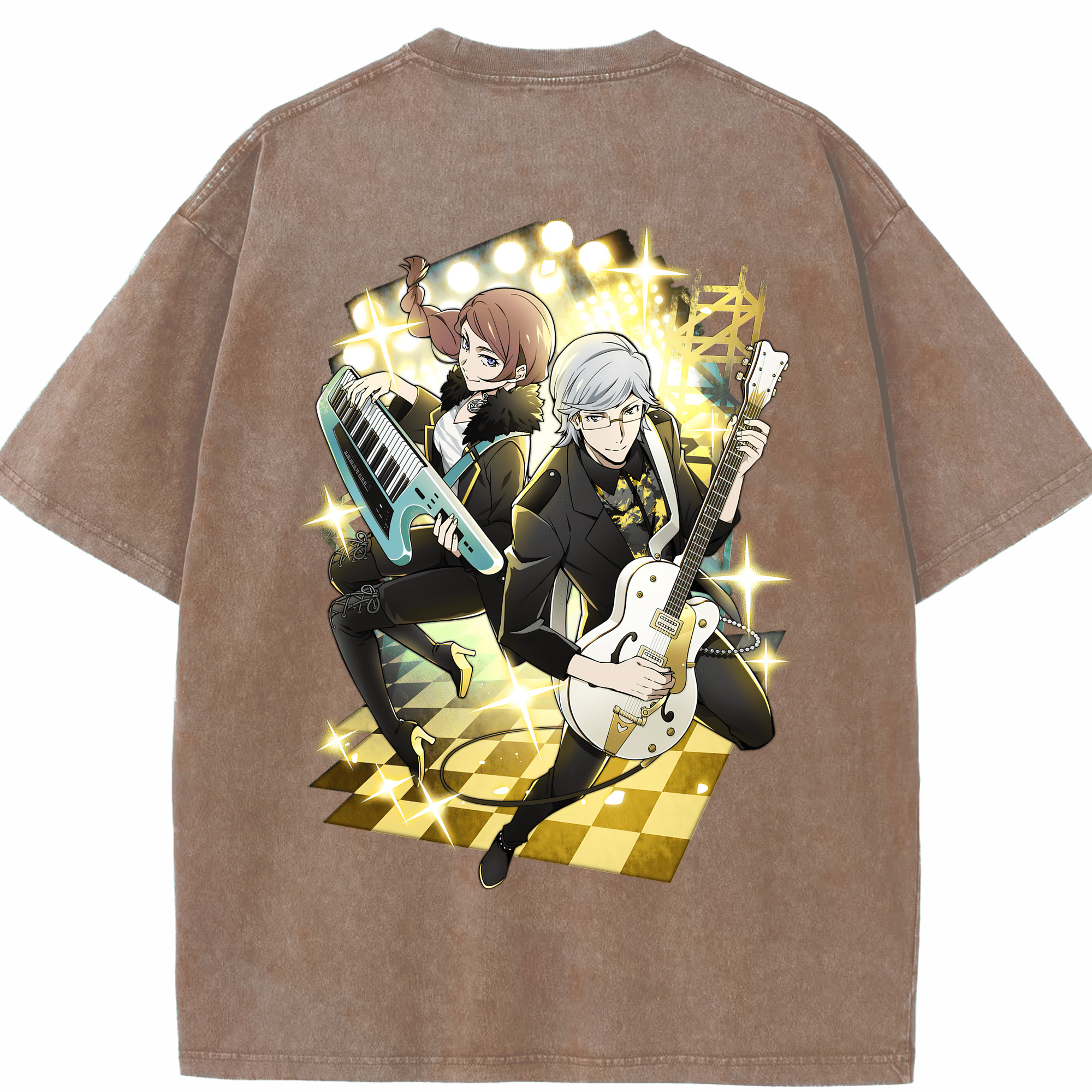 （画像用） 文豪ストレイドッグス Bungo Stray Dogs 綿100% ヴィンテージ風 半袖Tシャツ（背面プリント）