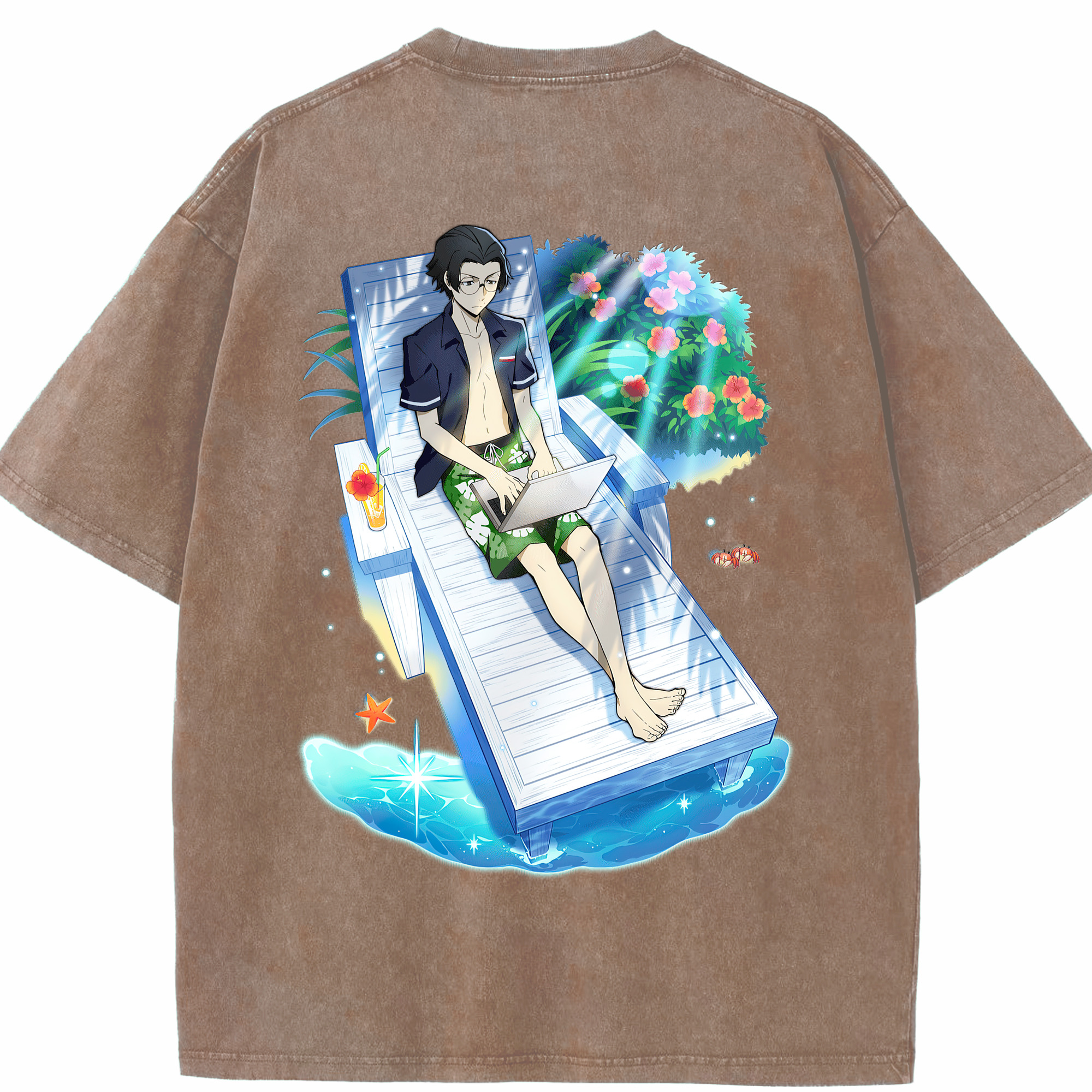 （画像用） 文豪ストレイドッグス Bungo Stray Dogs 綿100% ヴィンテージ風 半袖Tシャツ（背面プリント）