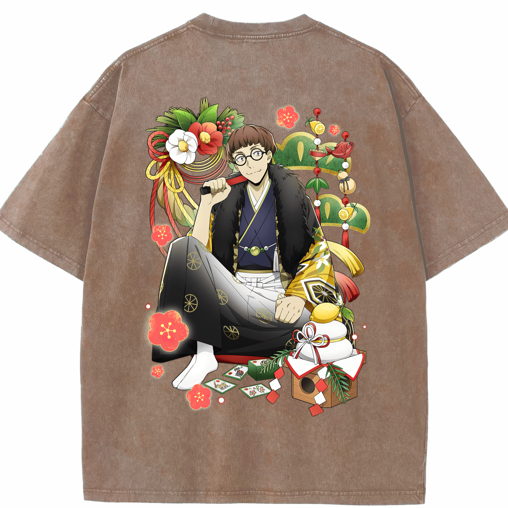 （画像用） 文豪ストレイドッグス Bungo Stray Dogs 綿100% ヴィンテージ風 半袖Tシャツ（背面プリント）