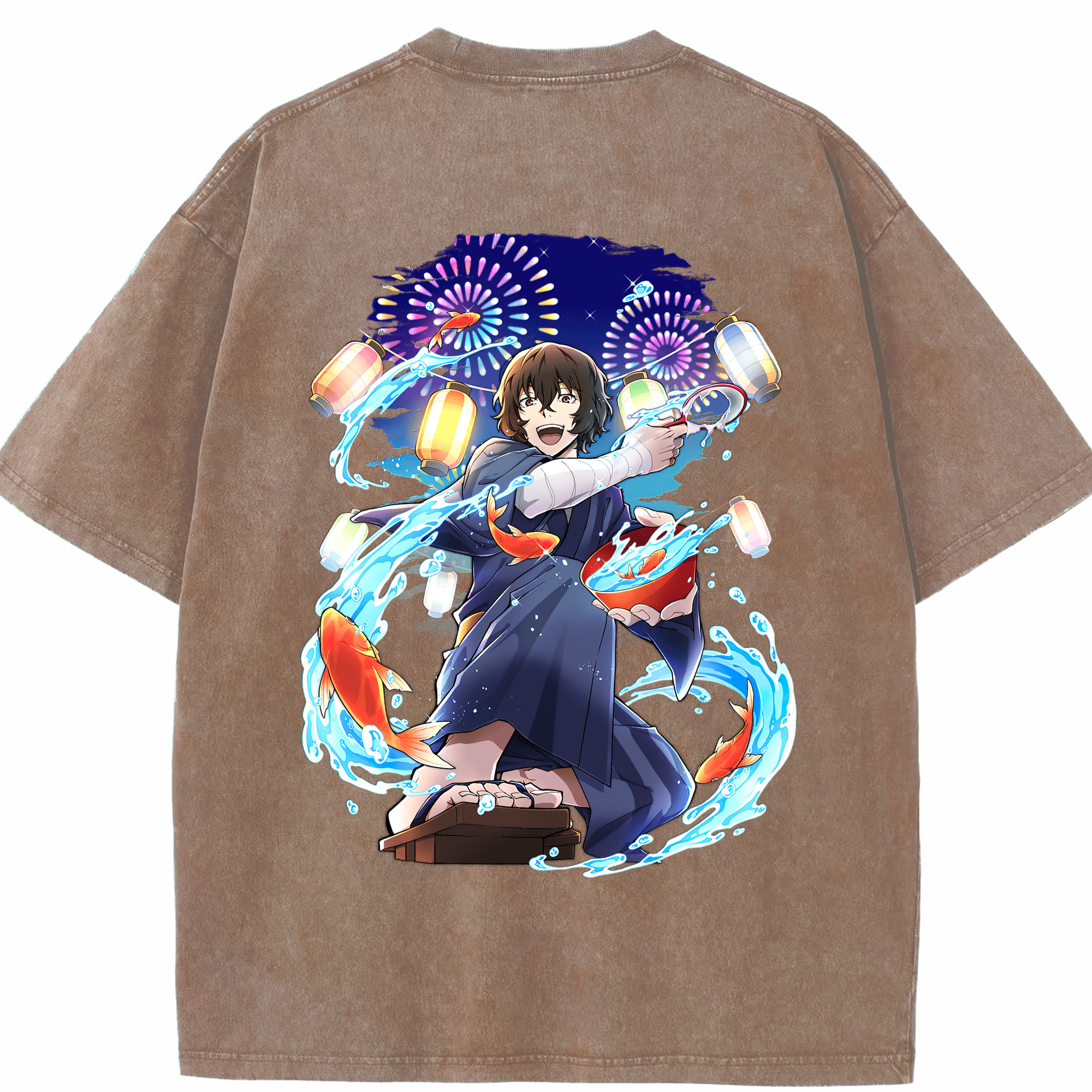 （画像用） 文豪ストレイドッグス Bungo Stray Dogs 綿100% ヴィンテージ風 半袖Tシャツ（背面プリント）
