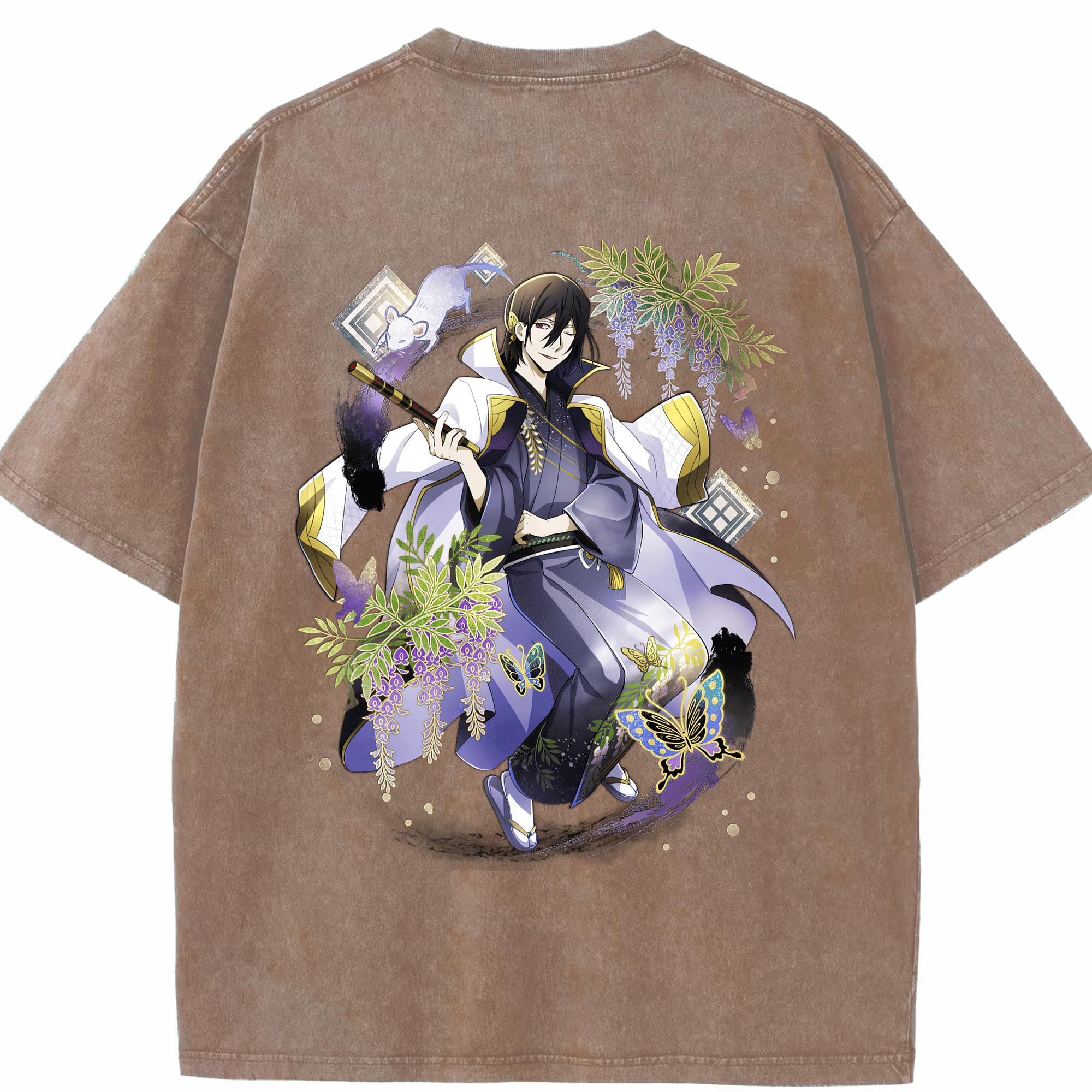 （画像用） 文豪ストレイドッグス Bungo Stray Dogs 綿100% ヴィンテージ風 半袖Tシャツ（背面プリント）