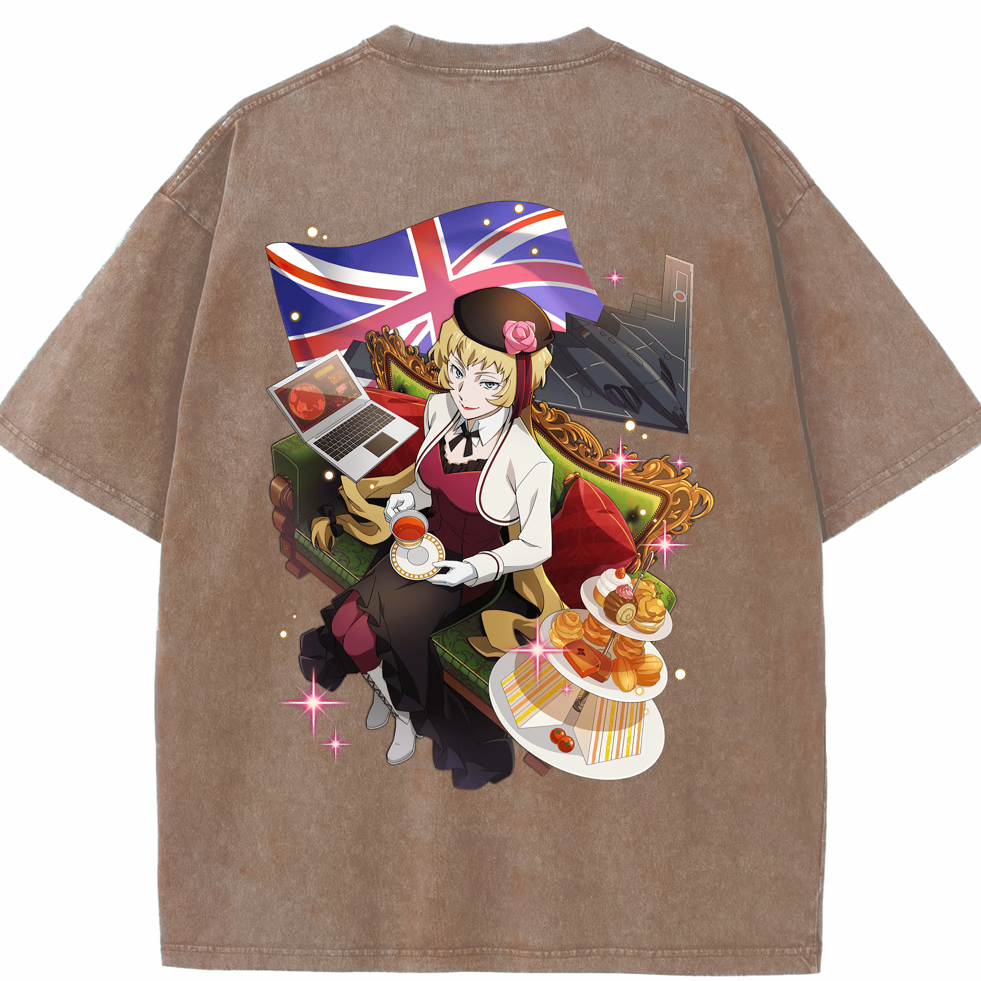 （画像用） 文豪ストレイドッグス Bungo Stray Dogs 綿100% ヴィンテージ風 半袖Tシャツ（背面プリント）