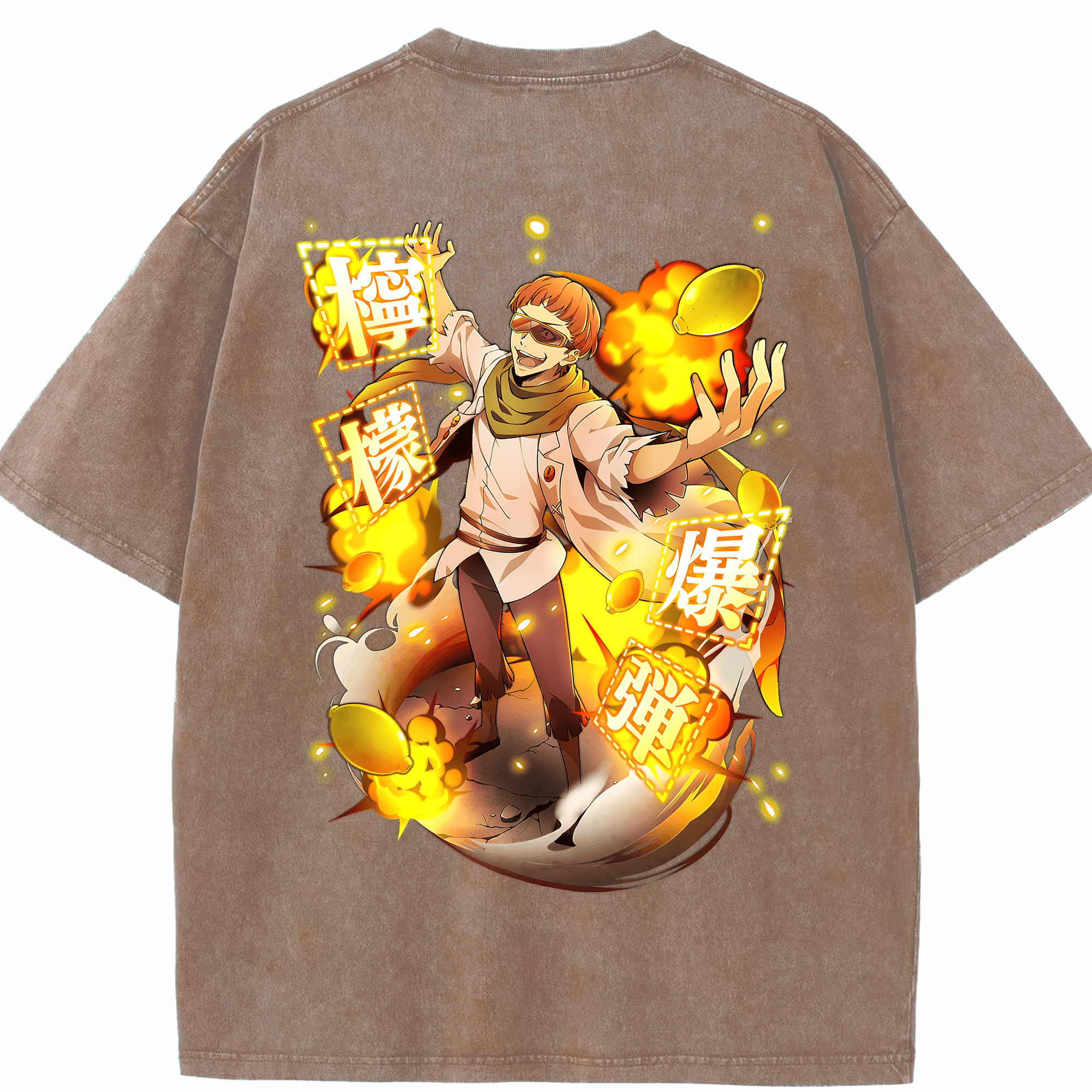 （画像用） 文豪ストレイドッグス Bungo Stray Dogs 綿100% ヴィンテージ風 半袖Tシャツ（背面プリント）