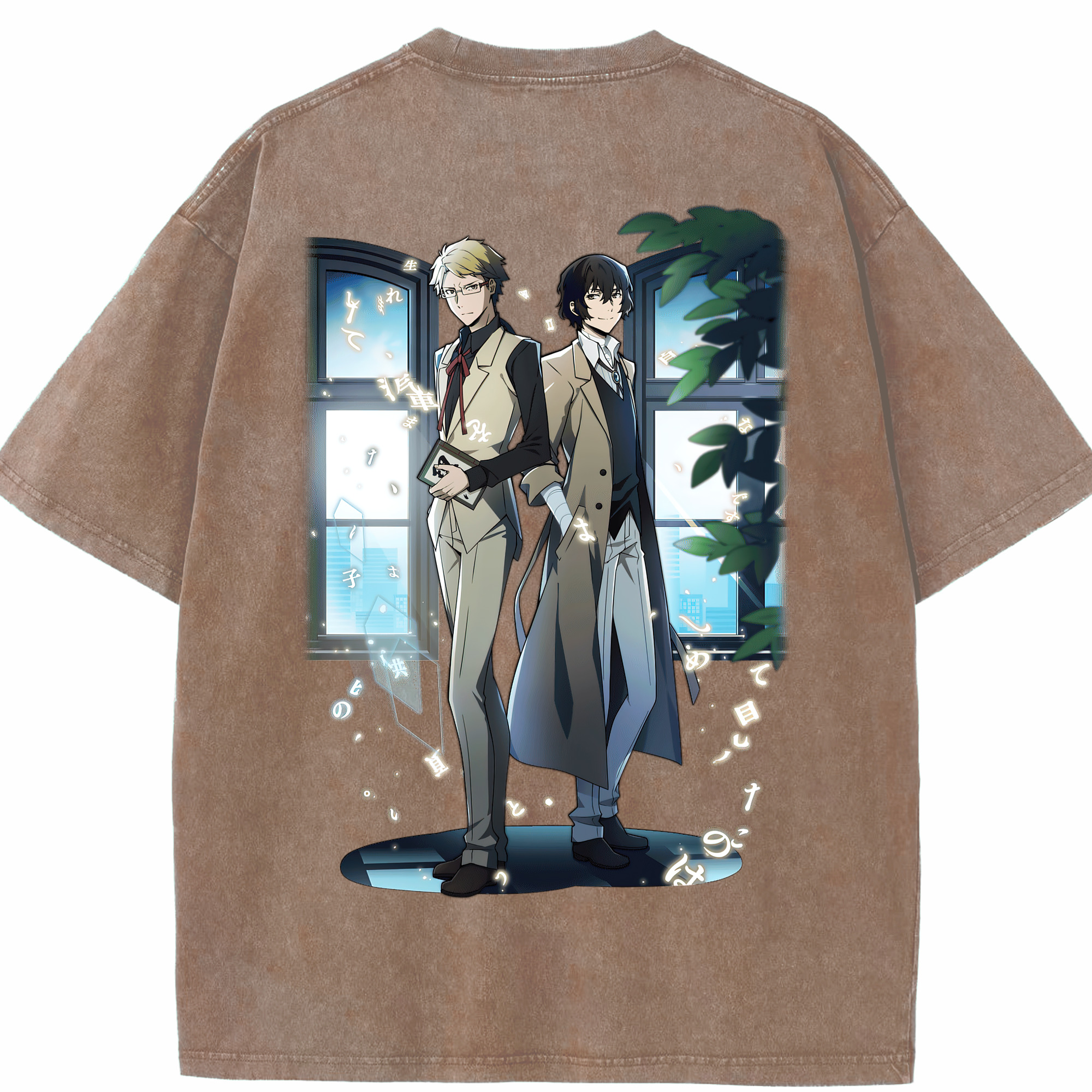 （画像用） 文豪ストレイドッグス Bungo Stray Dogs 綿100% ヴィンテージ風 半袖Tシャツ（背面プリント）