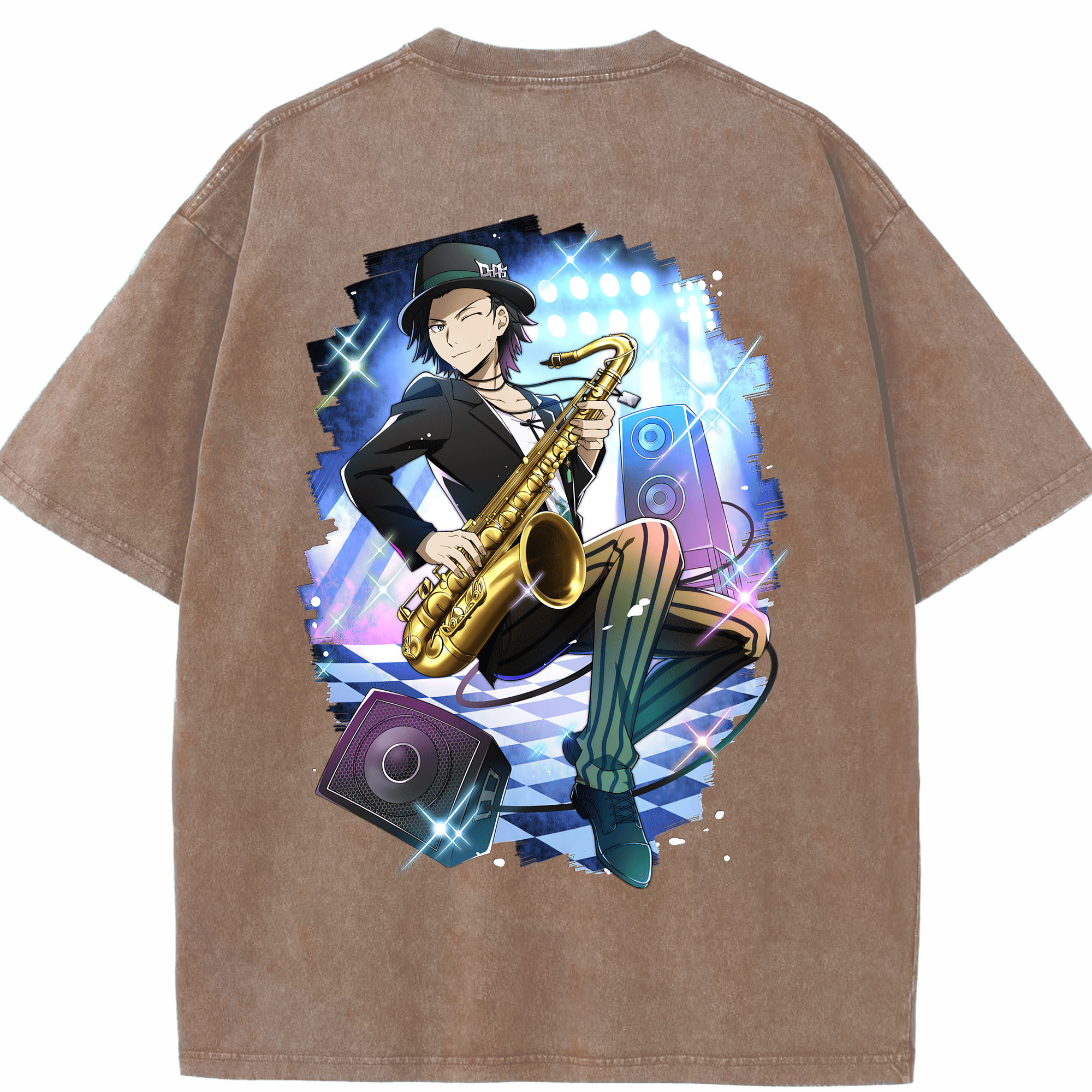 （画像用） 文豪ストレイドッグス Bungo Stray Dogs 綿100% ヴィンテージ風 半袖Tシャツ（背面プリント）