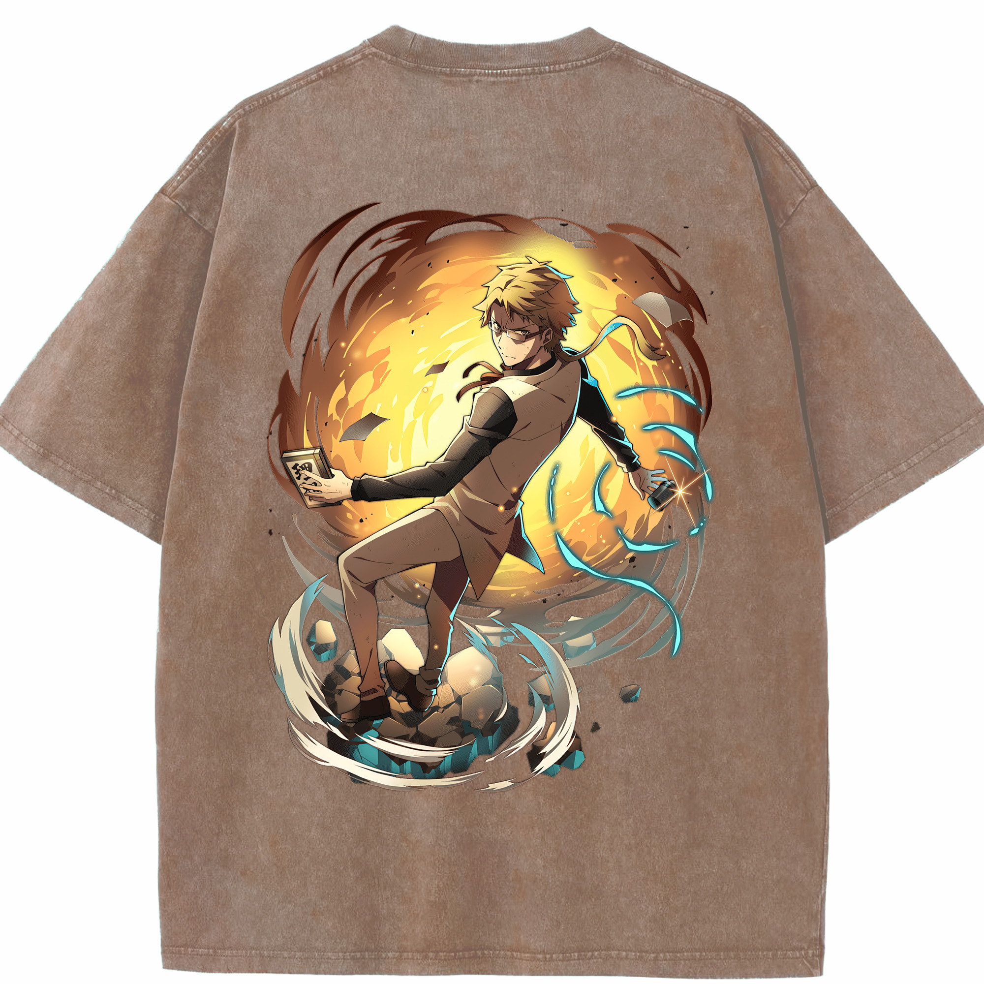 （画像用） 文豪ストレイドッグス Bungo Stray Dogs 綿100% ヴィンテージ風 半袖Tシャツ（背面プリント）