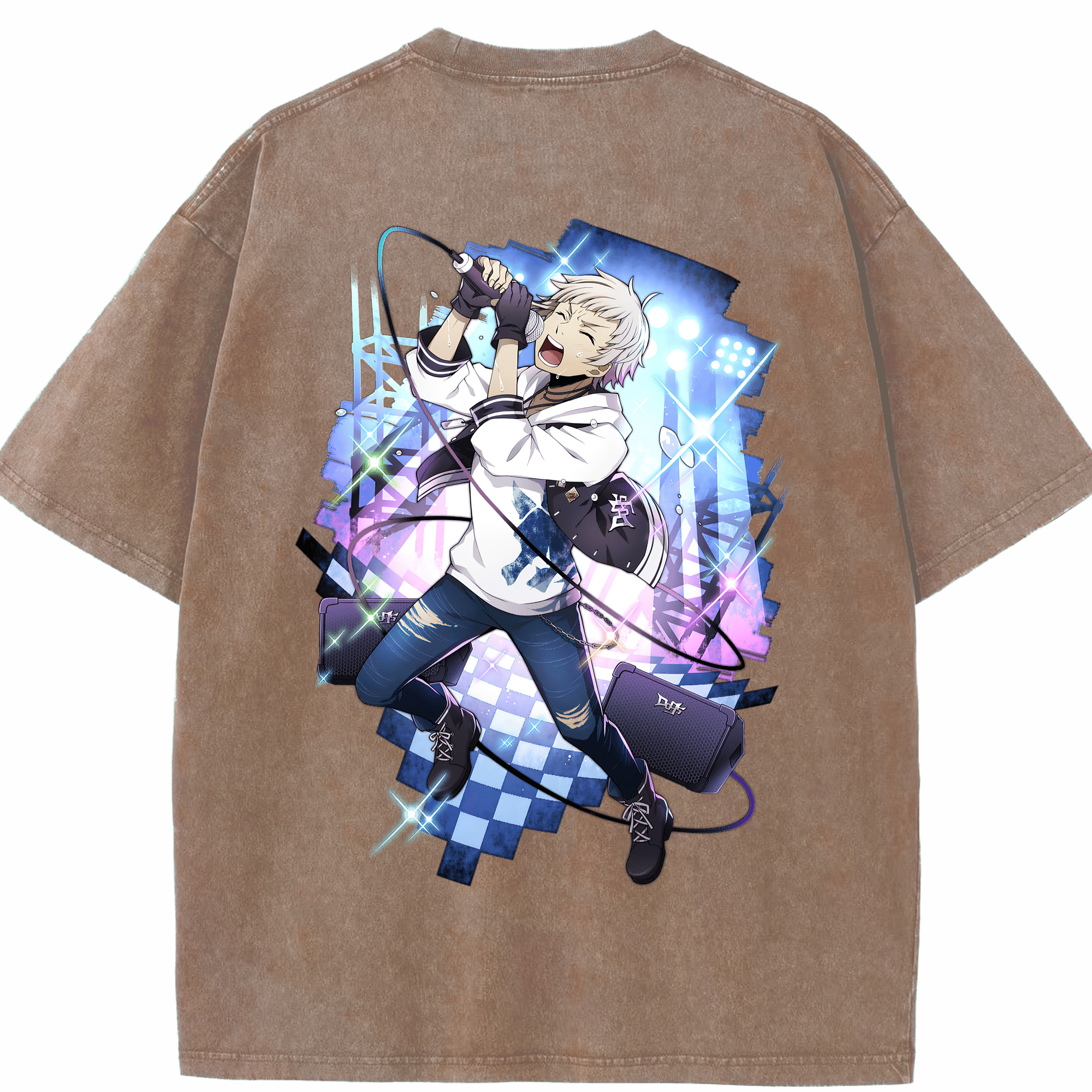 （画像用） 文豪ストレイドッグス Bungo Stray Dogs 綿100% ヴィンテージ風 半袖Tシャツ（背面プリント）