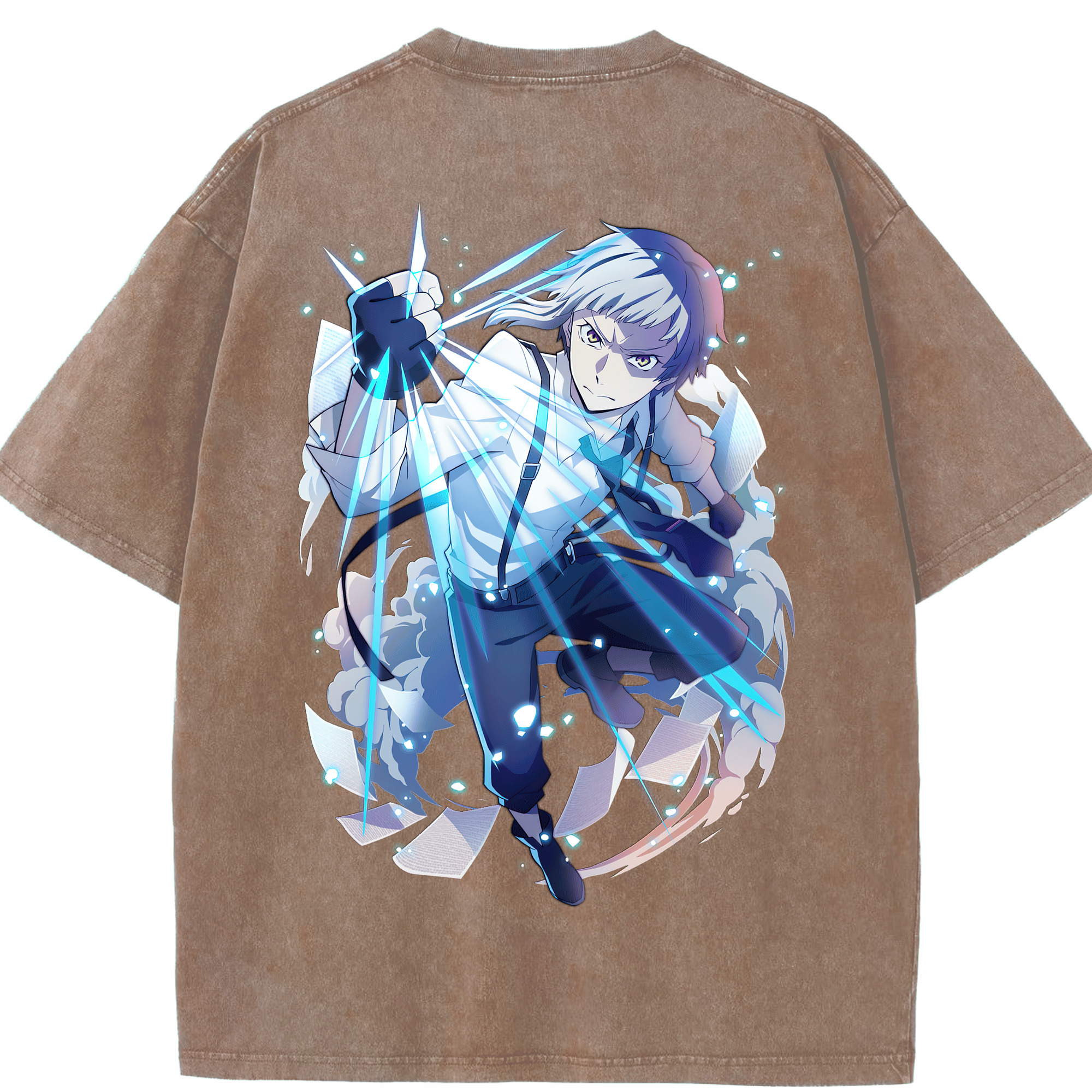 （画像用） 文豪ストレイドッグス Bungo Stray Dogs 綿100% ヴィンテージ風 半袖Tシャツ（背面プリント）
