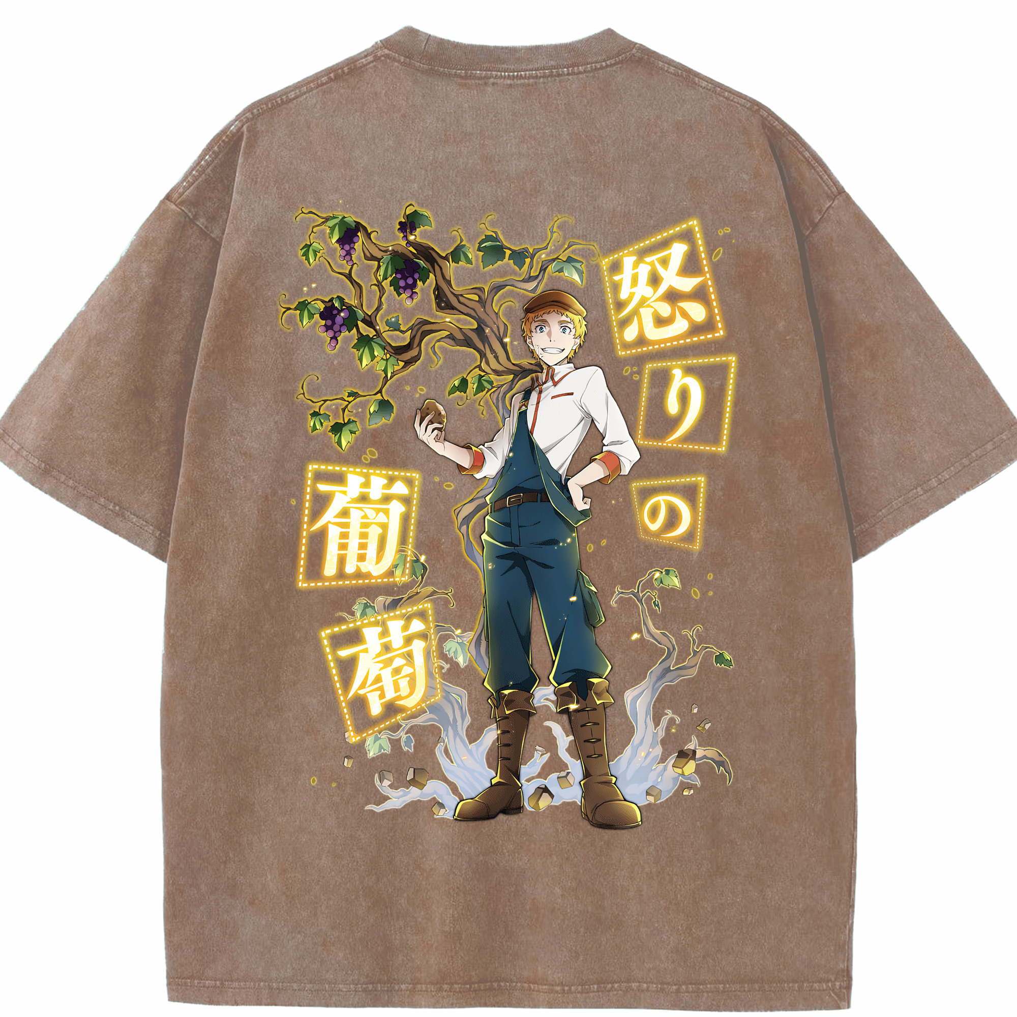 （画像用） 文豪ストレイドッグス Bungo Stray Dogs 綿100% ヴィンテージ風 半袖Tシャツ（背面プリント）