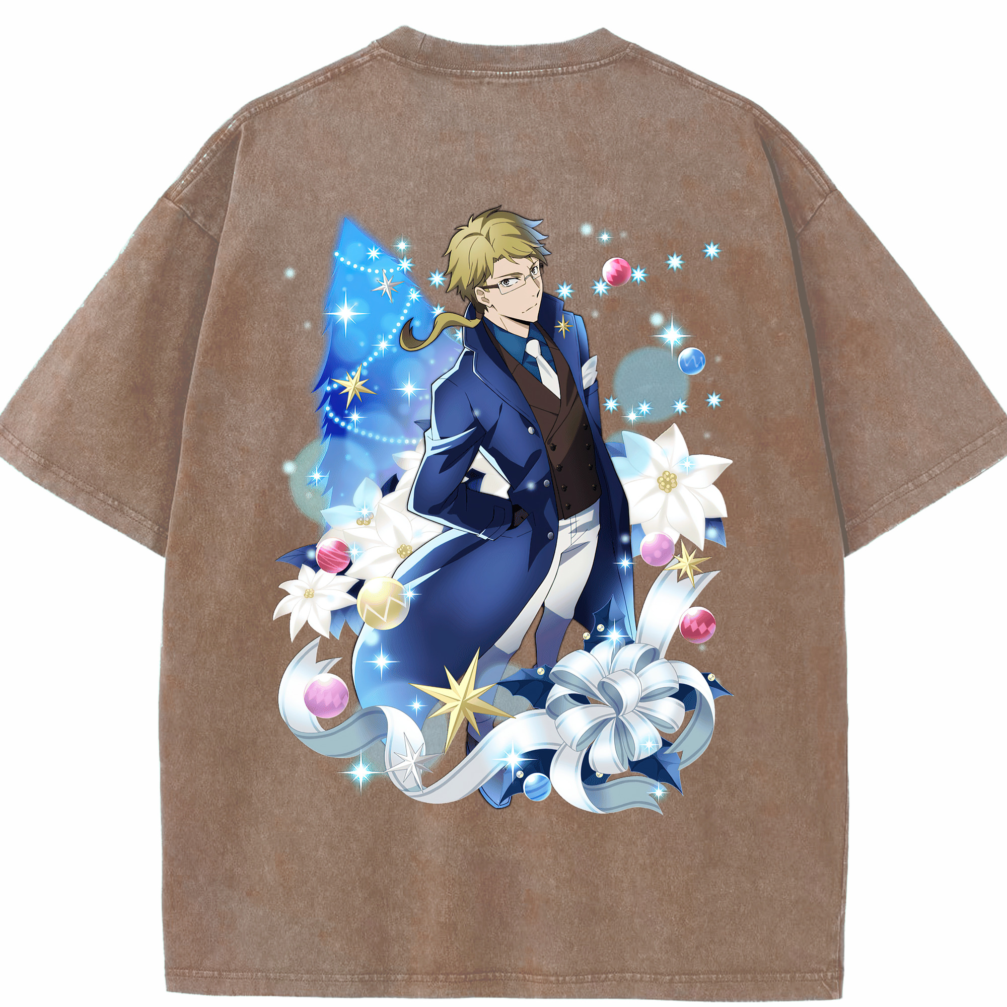 （画像用） 文豪ストレイドッグス Bungo Stray Dogs 綿100% ヴィンテージ風 半袖Tシャツ（背面プリント）
