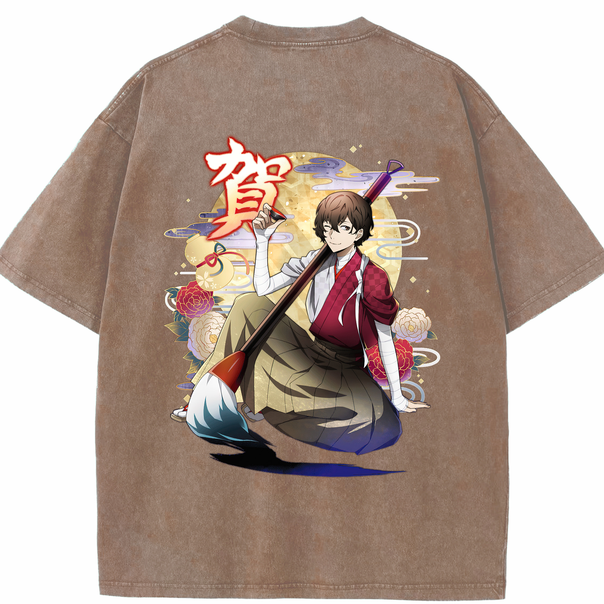 （画像用） 文豪ストレイドッグス Bungo Stray Dogs 綿100% ヴィンテージ風 半袖Tシャツ（背面プリント）