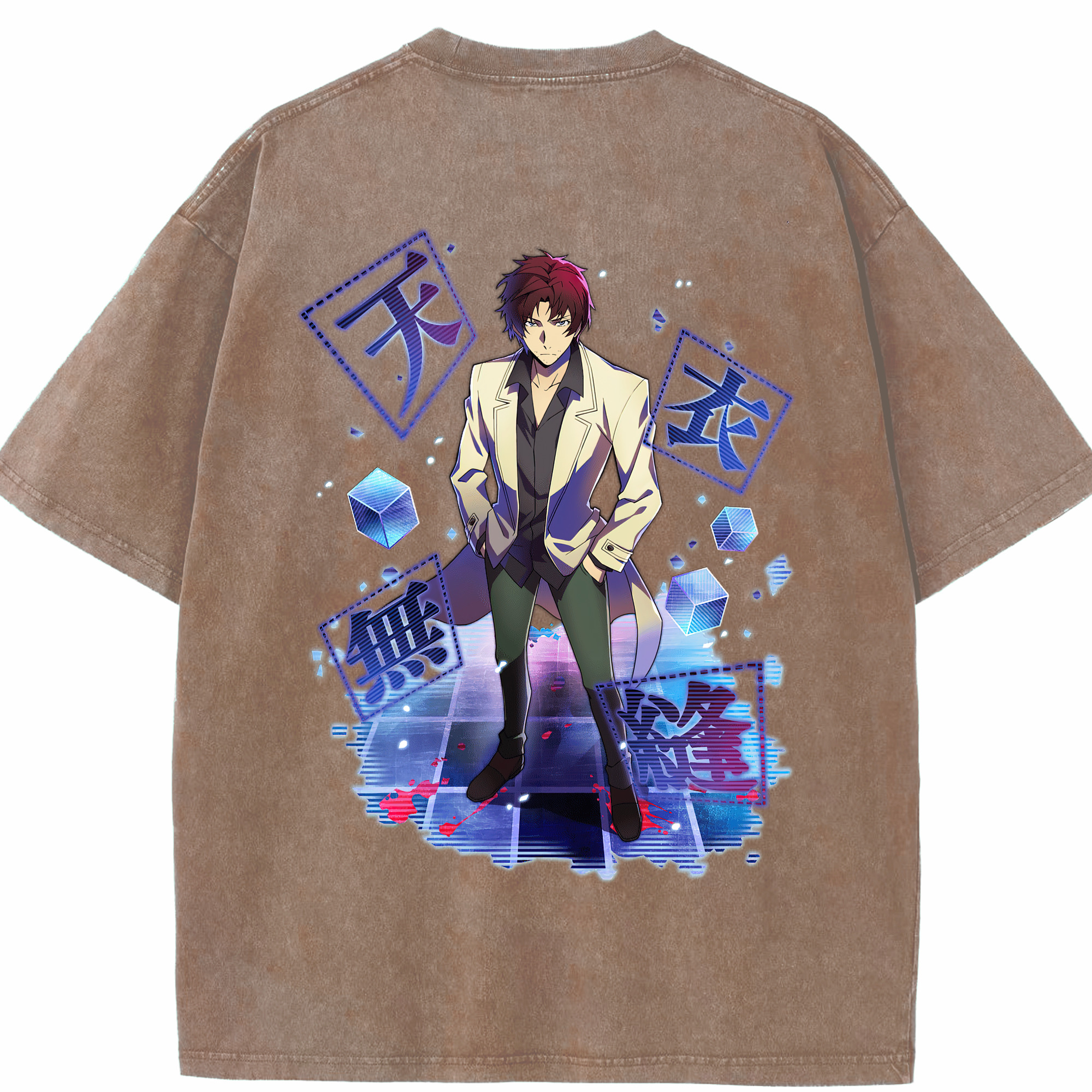 （画像用） 文豪ストレイドッグス Bungo Stray Dogs 綿100% ヴィンテージ風 半袖Tシャツ（背面プリント）
