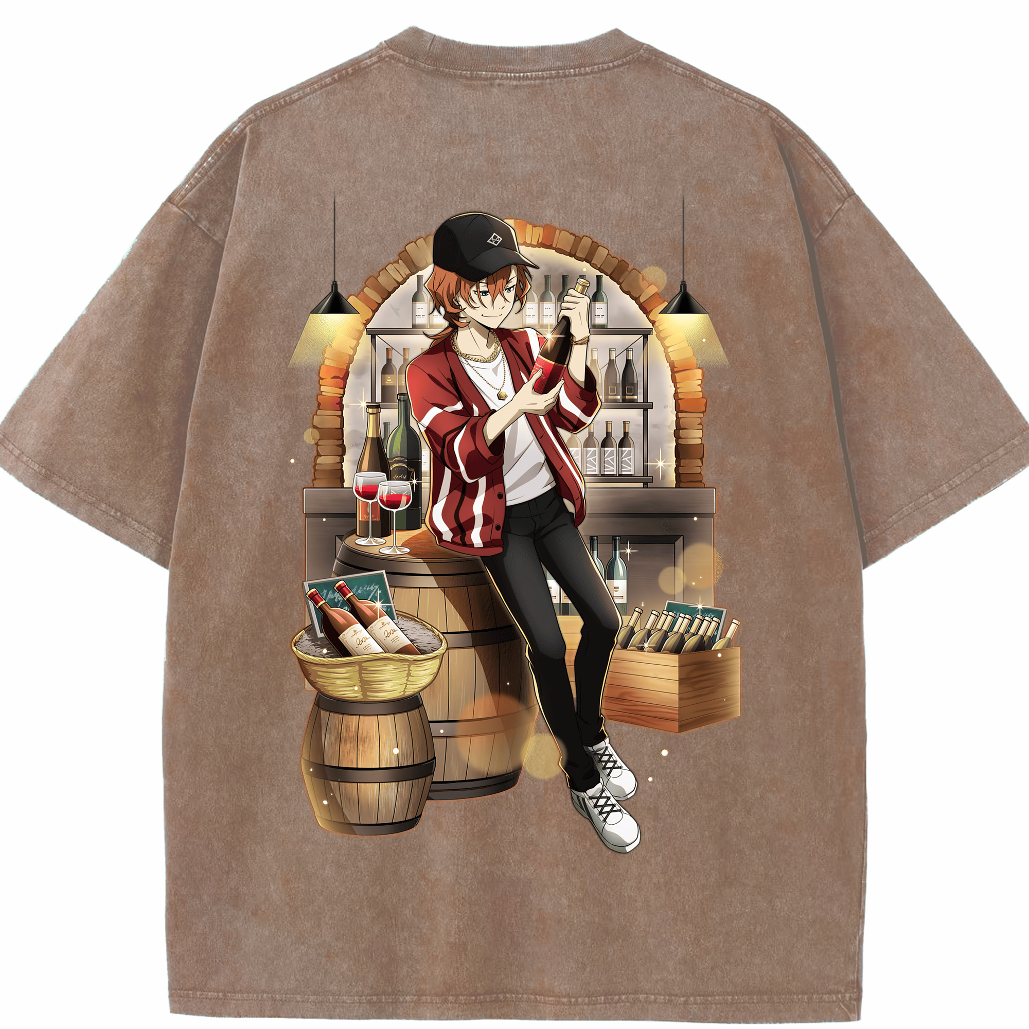 （画像用） 文豪ストレイドッグス Bungo Stray Dogs 綿100% ヴィンテージ風 半袖Tシャツ（背面プリント）