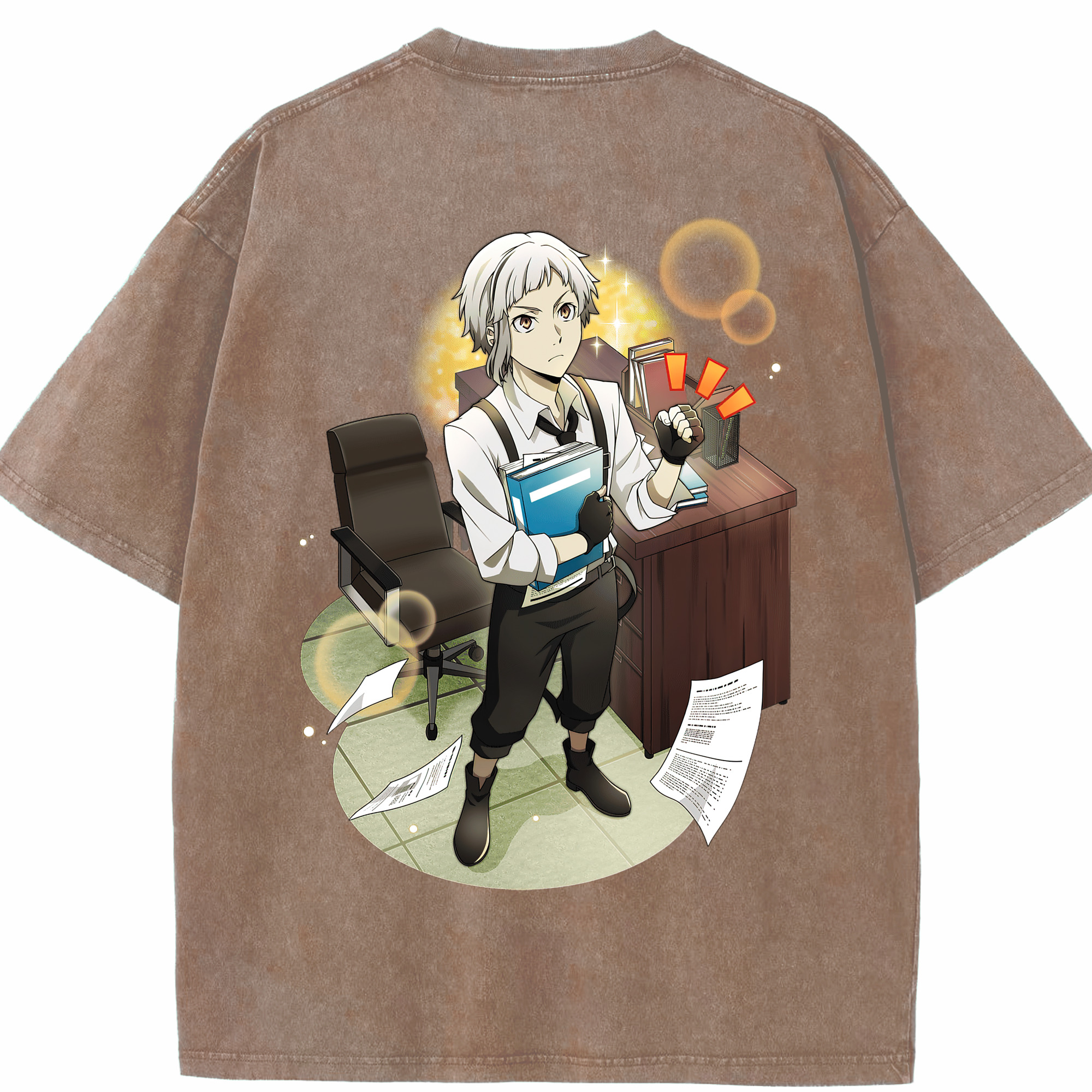 （画像用） 文豪ストレイドッグス Bungo Stray Dogs 綿100% ヴィンテージ風 半袖Tシャツ（背面プリント）