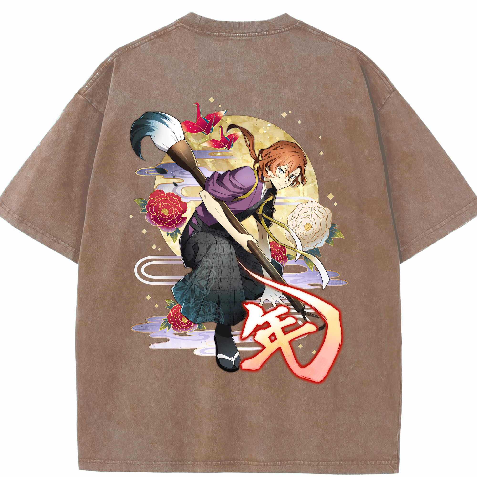 （画像用） 文豪ストレイドッグス Bungo Stray Dogs 綿100% ヴィンテージ風 半袖Tシャツ（背面プリント）