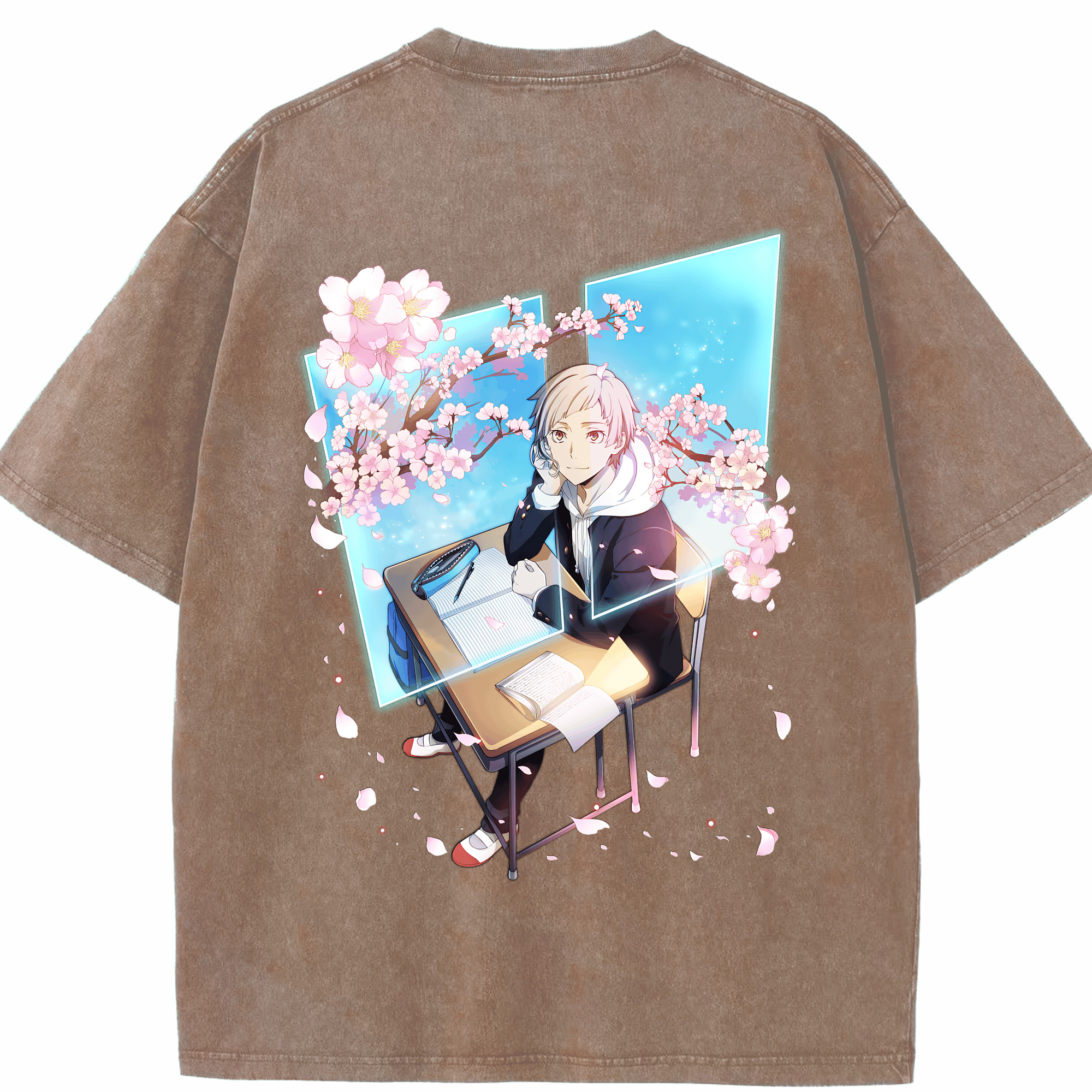 （画像用） 文豪ストレイドッグス Bungo Stray Dogs 綿100% ヴィンテージ風 半袖Tシャツ（背面プリント）