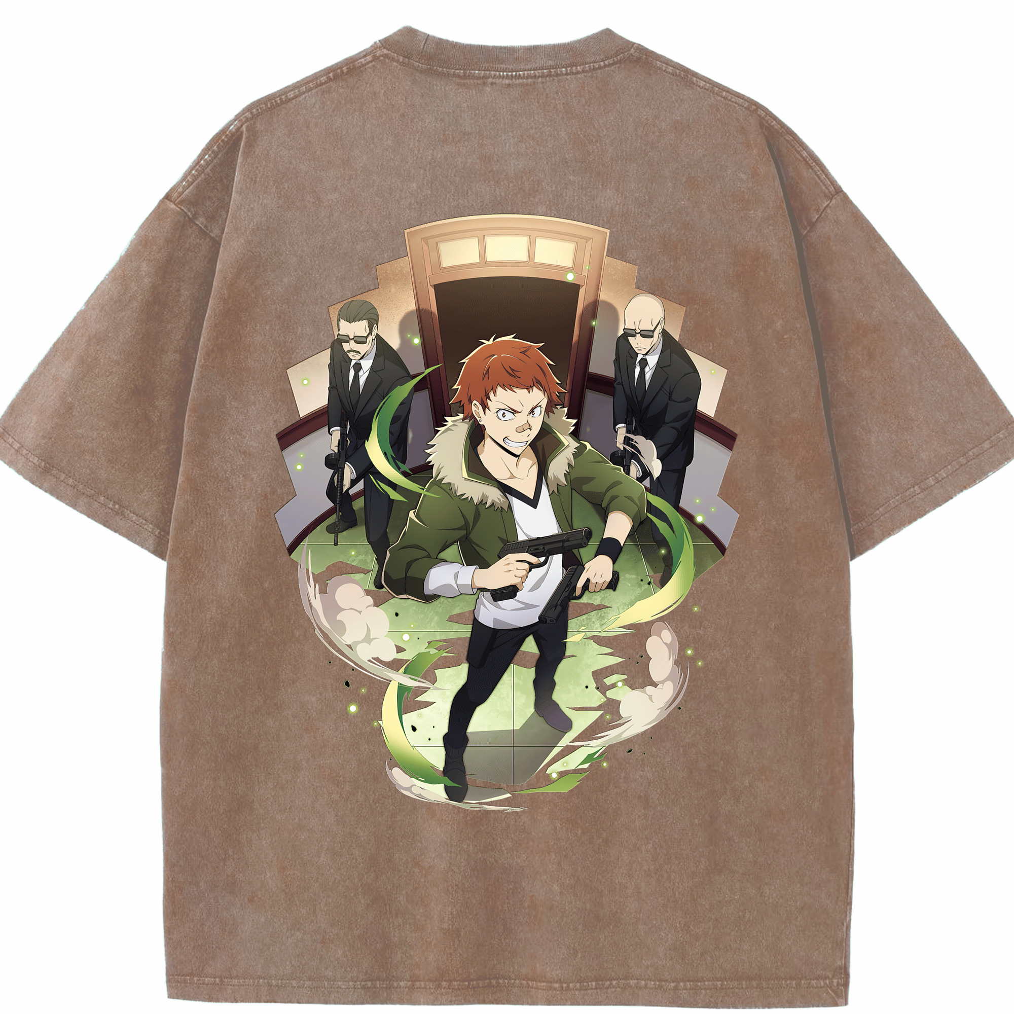 （画像用） 文豪ストレイドッグス Bungo Stray Dogs 綿100% ヴィンテージ風 半袖Tシャツ（背面プリント）