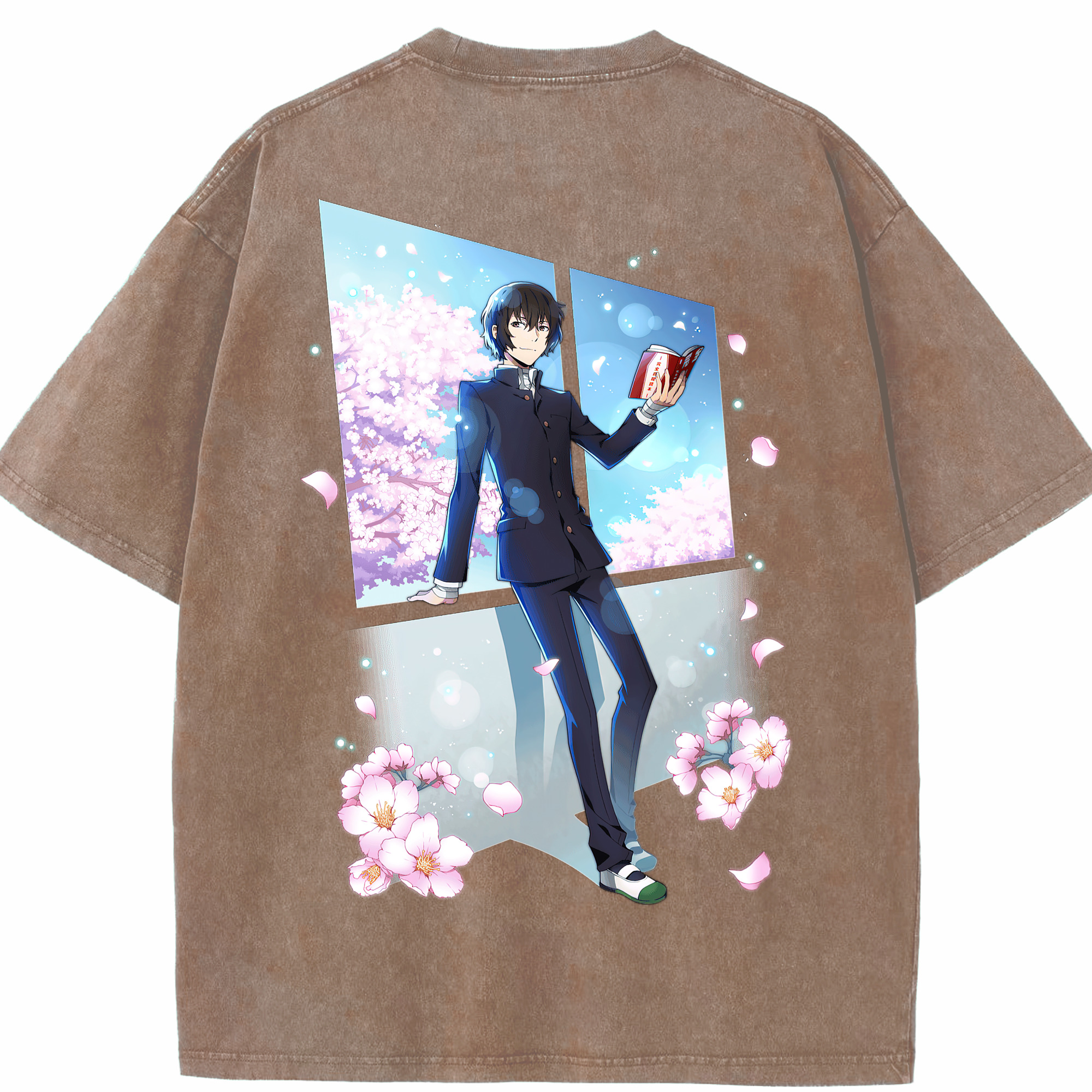 （画像用） 文豪ストレイドッグス Bungo Stray Dogs 綿100% ヴィンテージ風 半袖Tシャツ（背面プリント）