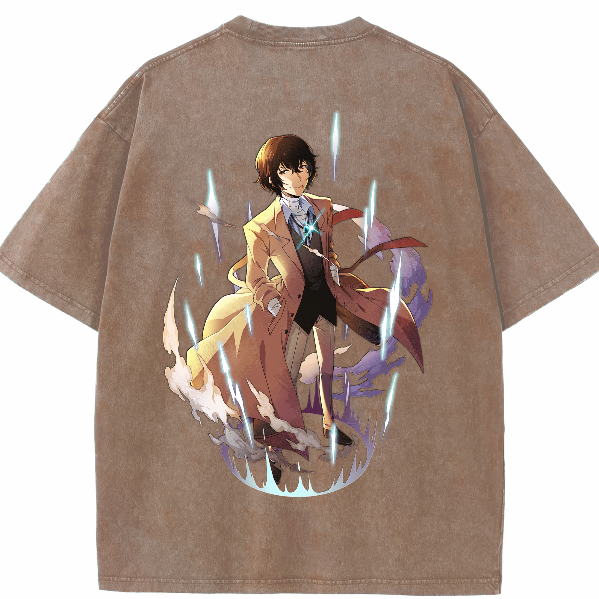 （画像用） 文豪ストレイドッグス Bungo Stray Dogs 綿100% ヴィンテージ風 半袖Tシャツ（背面プリント）