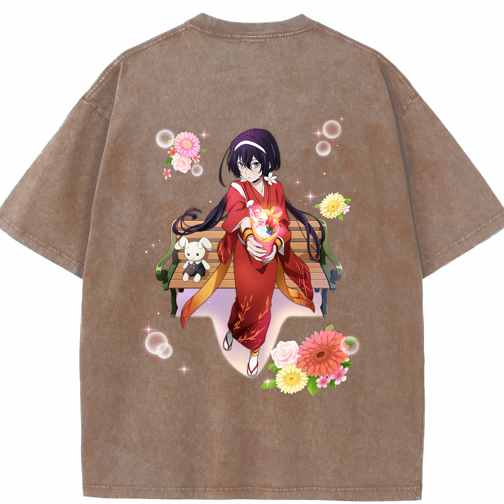 （画像用） 文豪ストレイドッグス Bungo Stray Dogs 綿100% ヴィンテージ風 半袖Tシャツ（背面プリント）