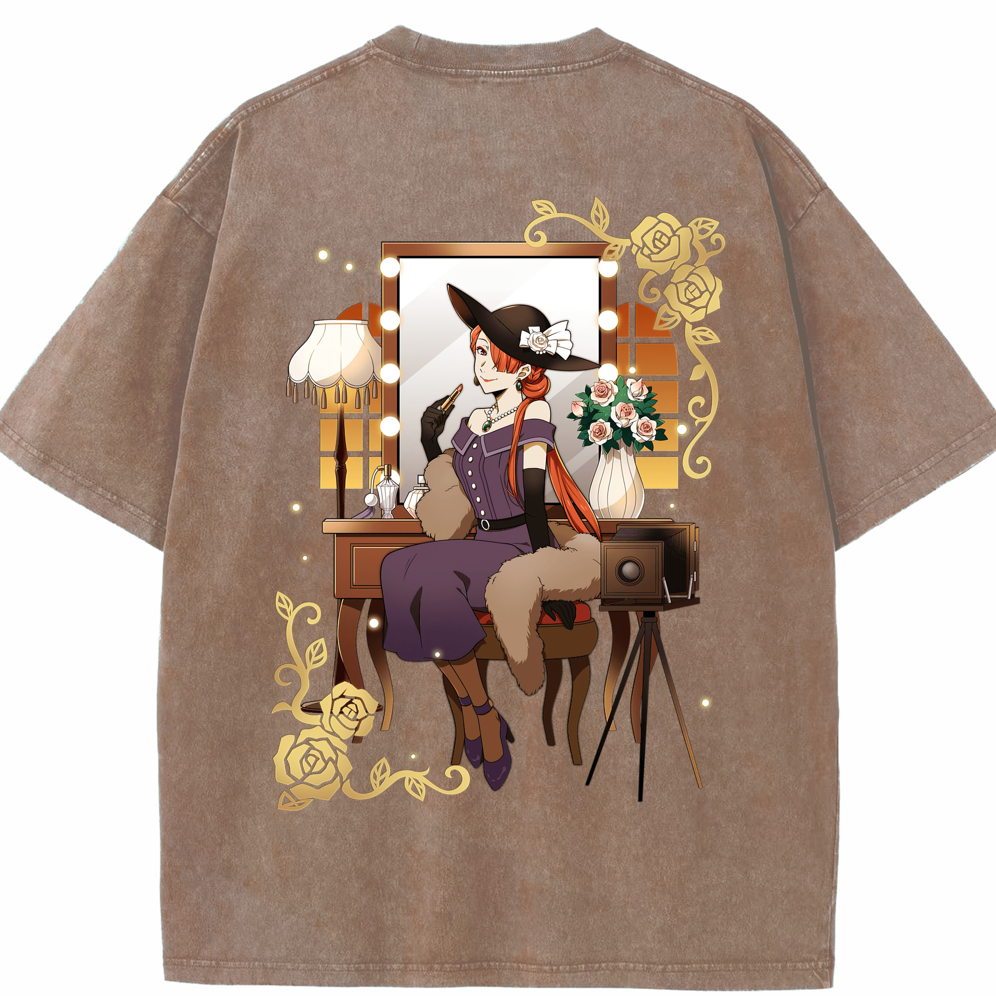 （画像用） 文豪ストレイドッグス Bungo Stray Dogs 綿100% ヴィンテージ風 半袖Tシャツ（背面プリント）