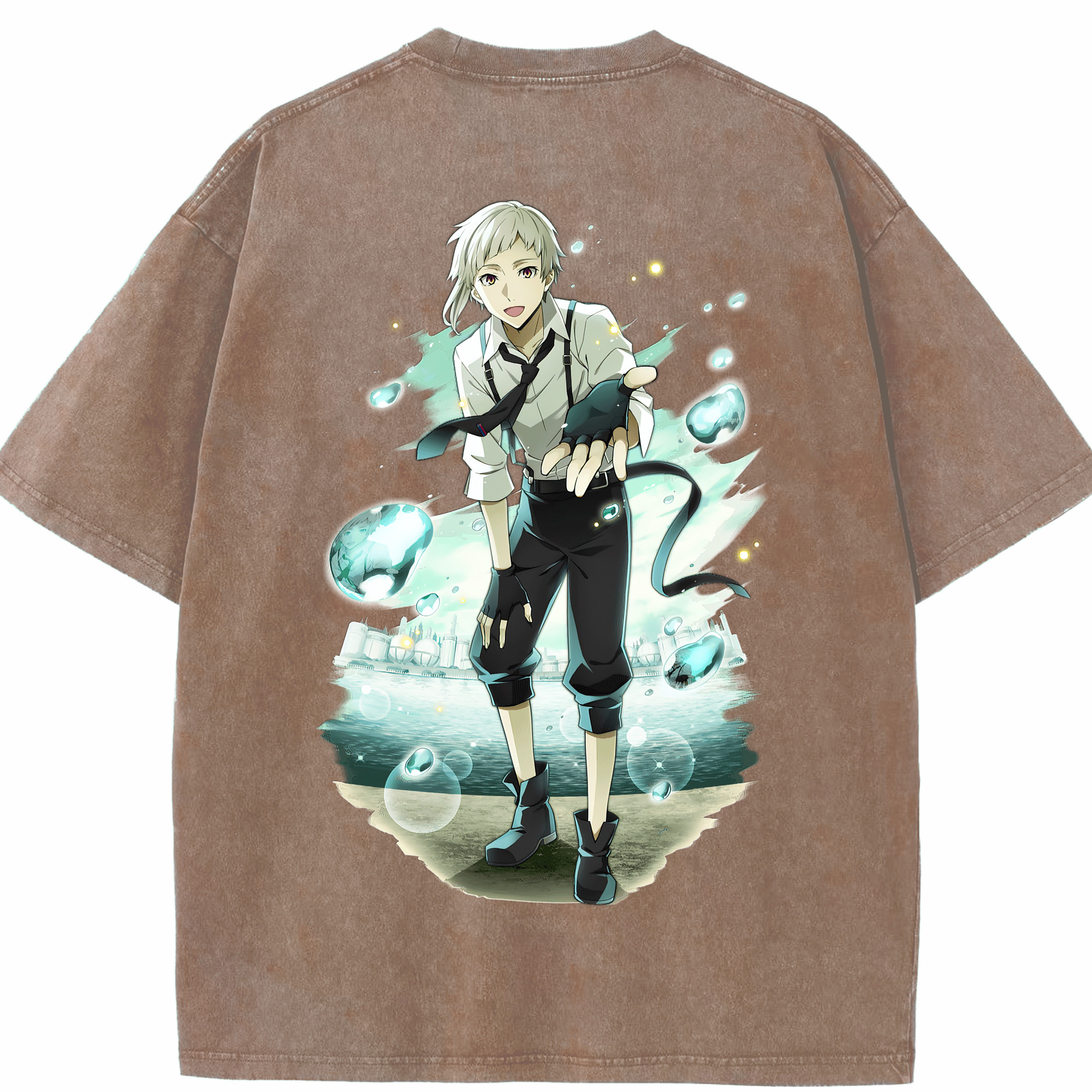 （画像用） 文豪ストレイドッグス Bungo Stray Dogs 綿100% ヴィンテージ風 半袖Tシャツ（背面プリント）