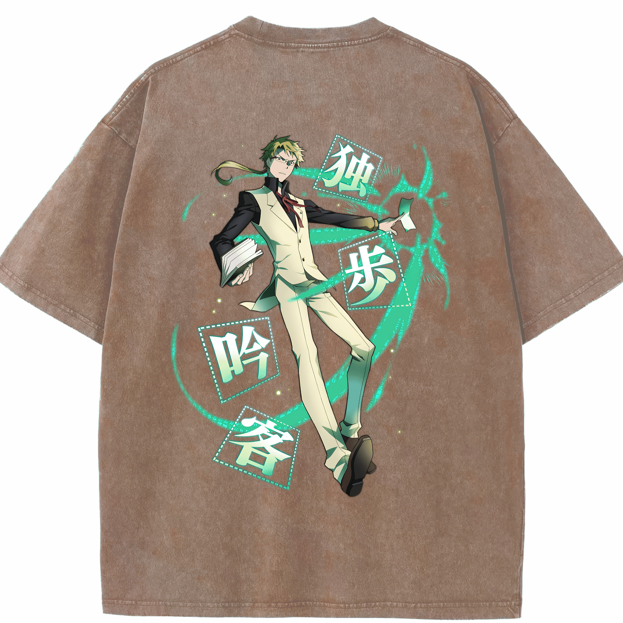 （画像用） 文豪ストレイドッグス Bungo Stray Dogs 綿100% ヴィンテージ風 半袖Tシャツ（背面プリント）