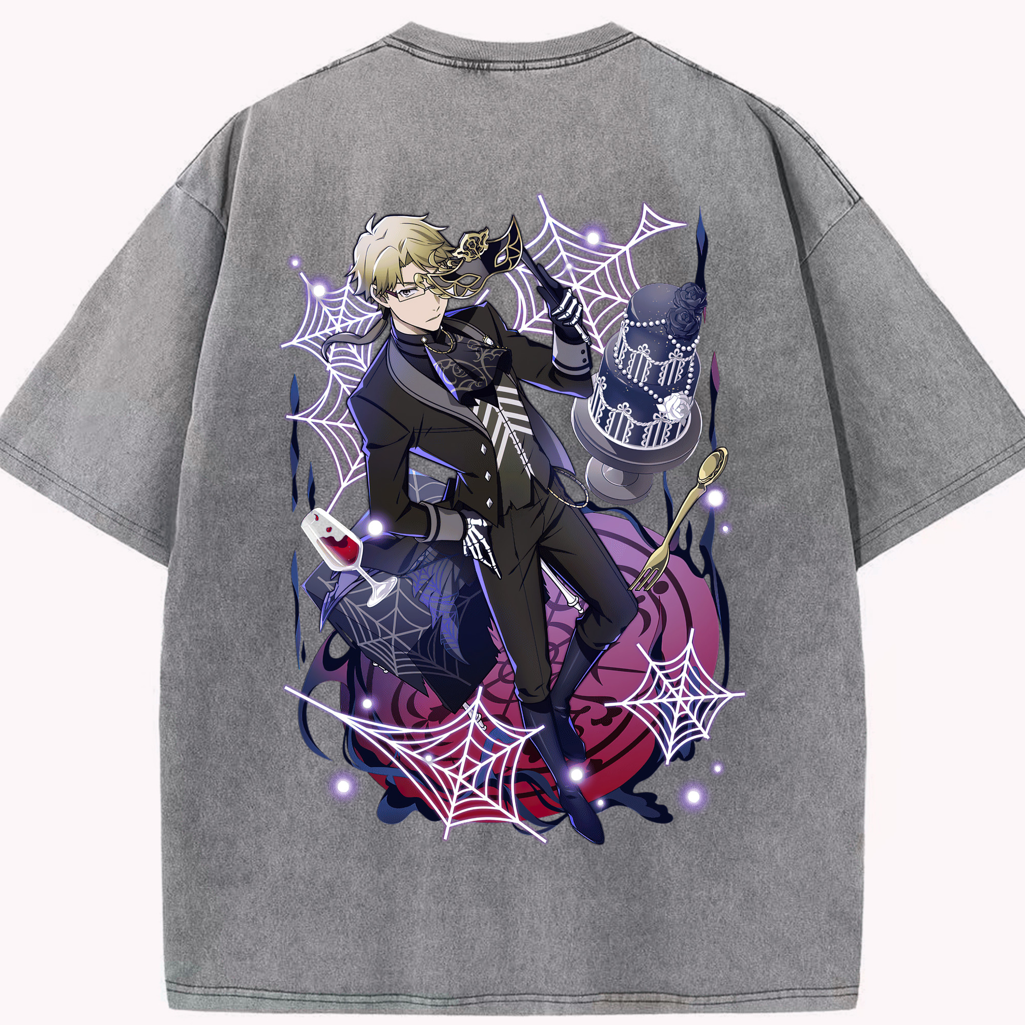 （画像用） 文豪ストレイドッグス Bungo Stray Dogs 綿100% ヴィンテージ風 半袖Tシャツ（背面プリント）