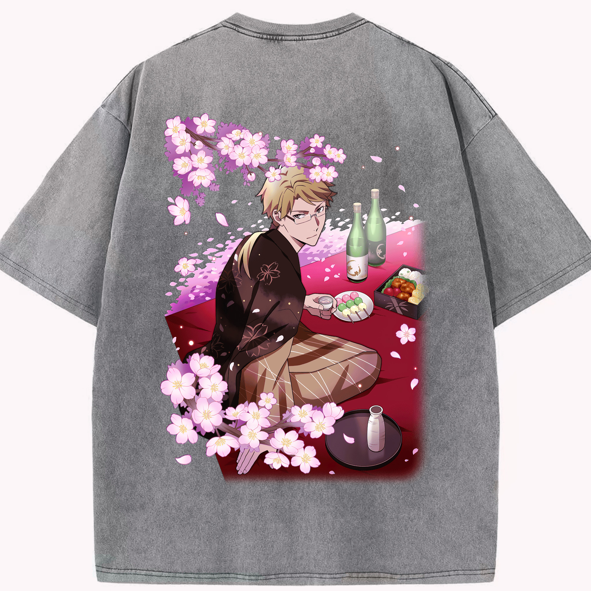 （画像用） 文豪ストレイドッグス Bungo Stray Dogs 綿100% ヴィンテージ風 半袖Tシャツ（背面プリント）