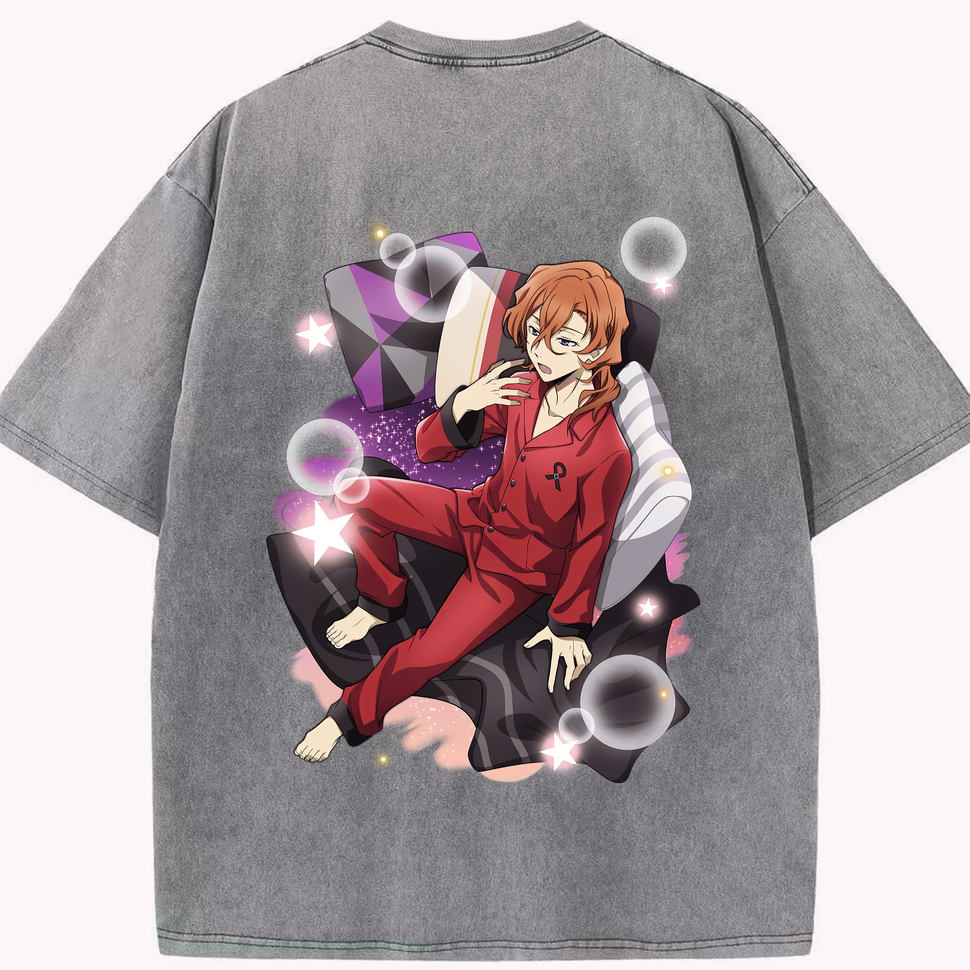 （画像用） 文豪ストレイドッグス Bungo Stray Dogs 綿100% ヴィンテージ風 半袖Tシャツ（背面プリント）