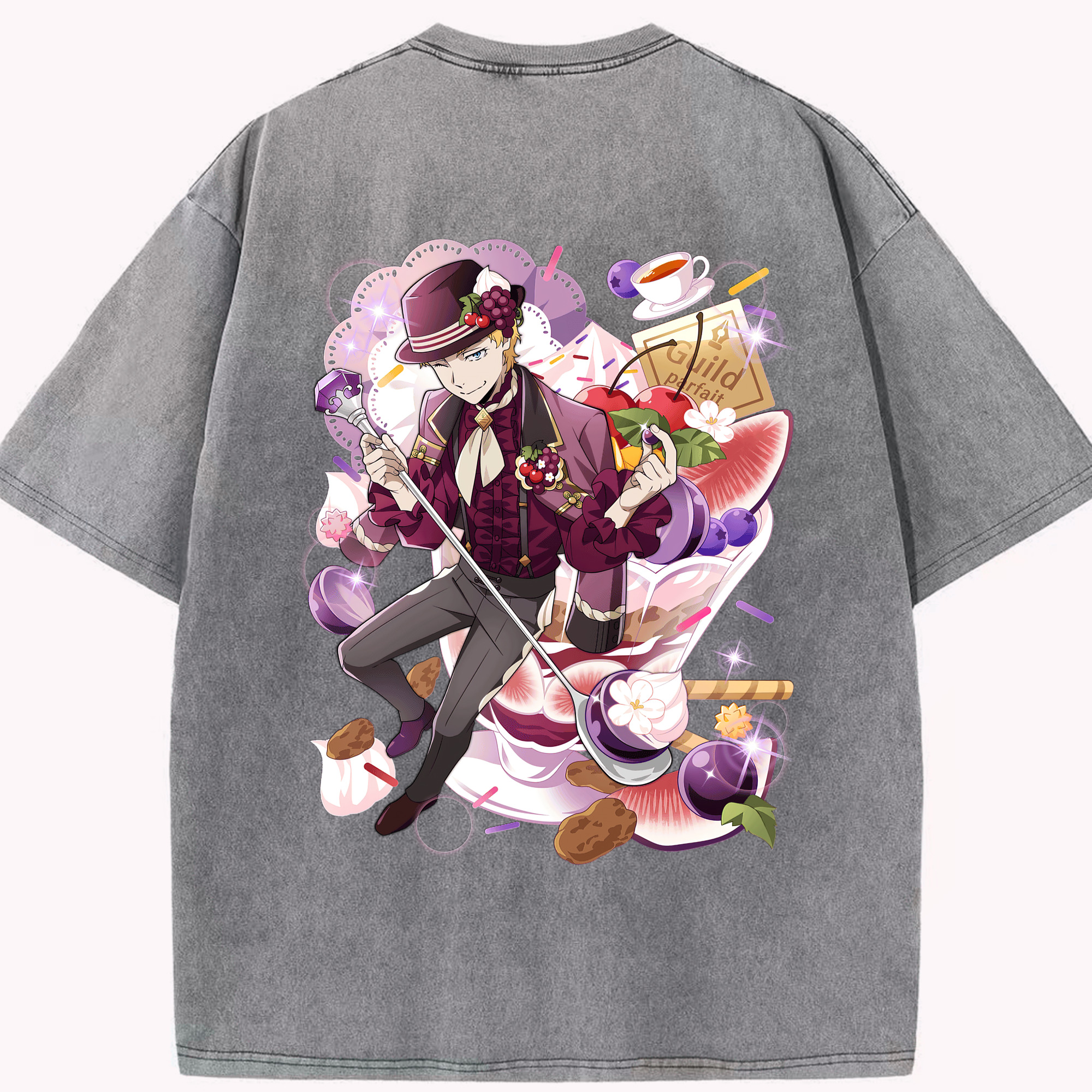 （画像用） 文豪ストレイドッグス Bungo Stray Dogs 綿100% ヴィンテージ風 半袖Tシャツ（背面プリント）