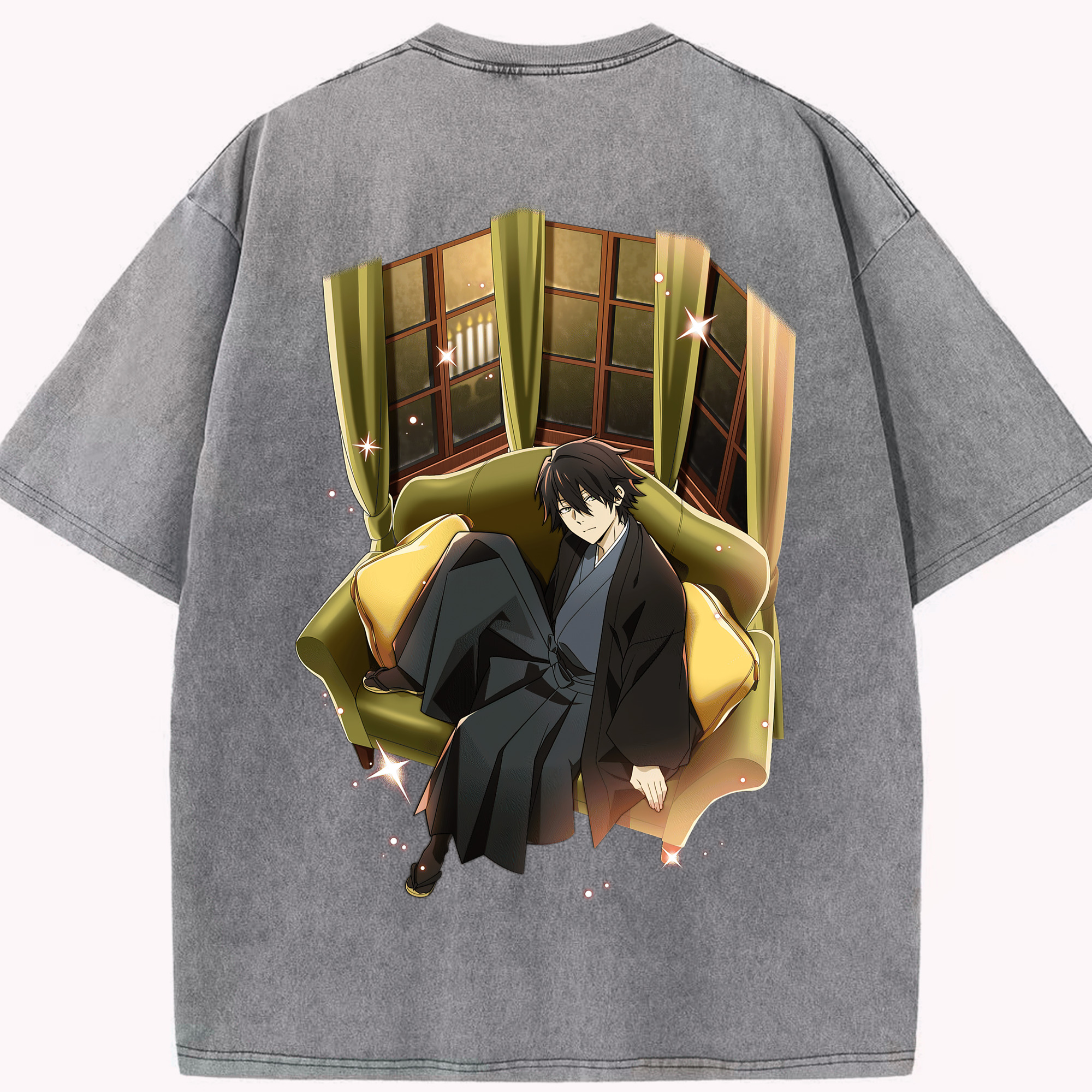 （画像用） 文豪ストレイドッグス Bungo Stray Dogs 綿100% ヴィンテージ風 半袖Tシャツ（背面プリント）