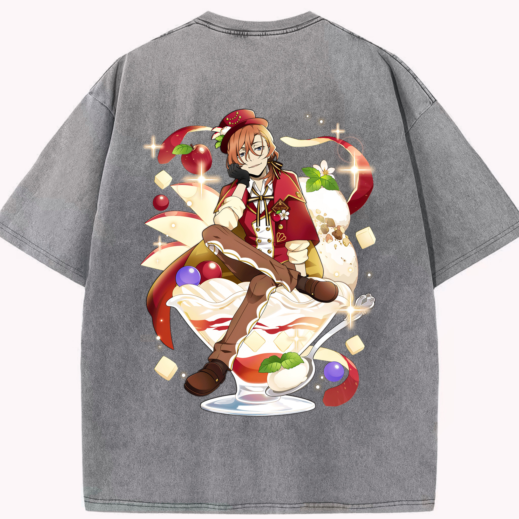 （画像用） 文豪ストレイドッグス Bungo Stray Dogs 綿100% ヴィンテージ風 半袖Tシャツ（背面プリント）