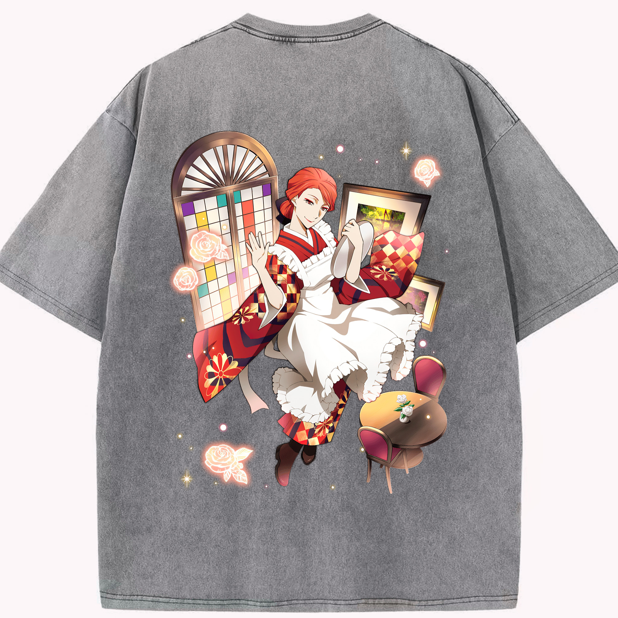 （画像用） 文豪ストレイドッグス Bungo Stray Dogs 綿100% ヴィンテージ風 半袖Tシャツ（背面プリント）