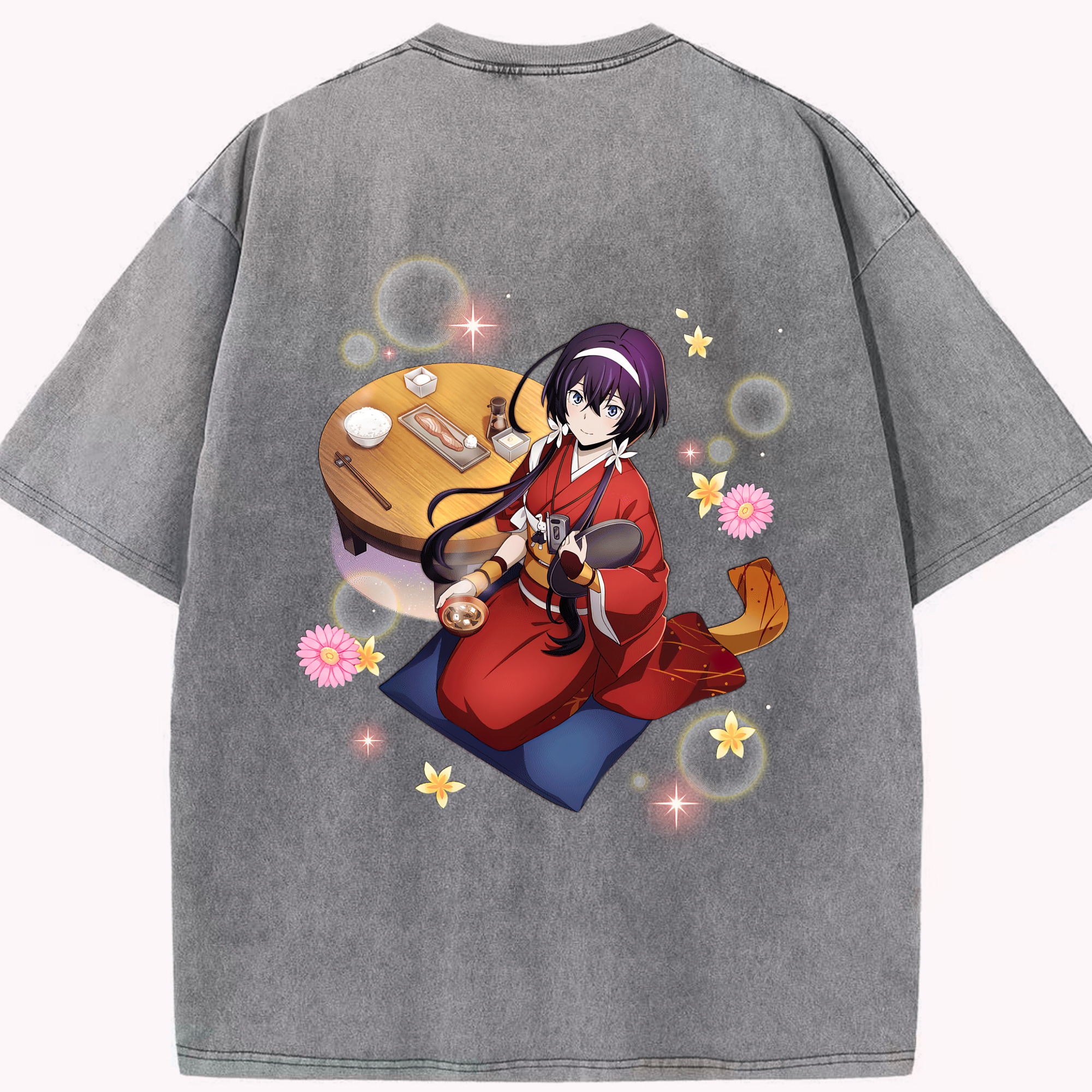 （画像用） 文豪ストレイドッグス Bungo Stray Dogs 綿100% ヴィンテージ風 半袖Tシャツ（背面プリント）