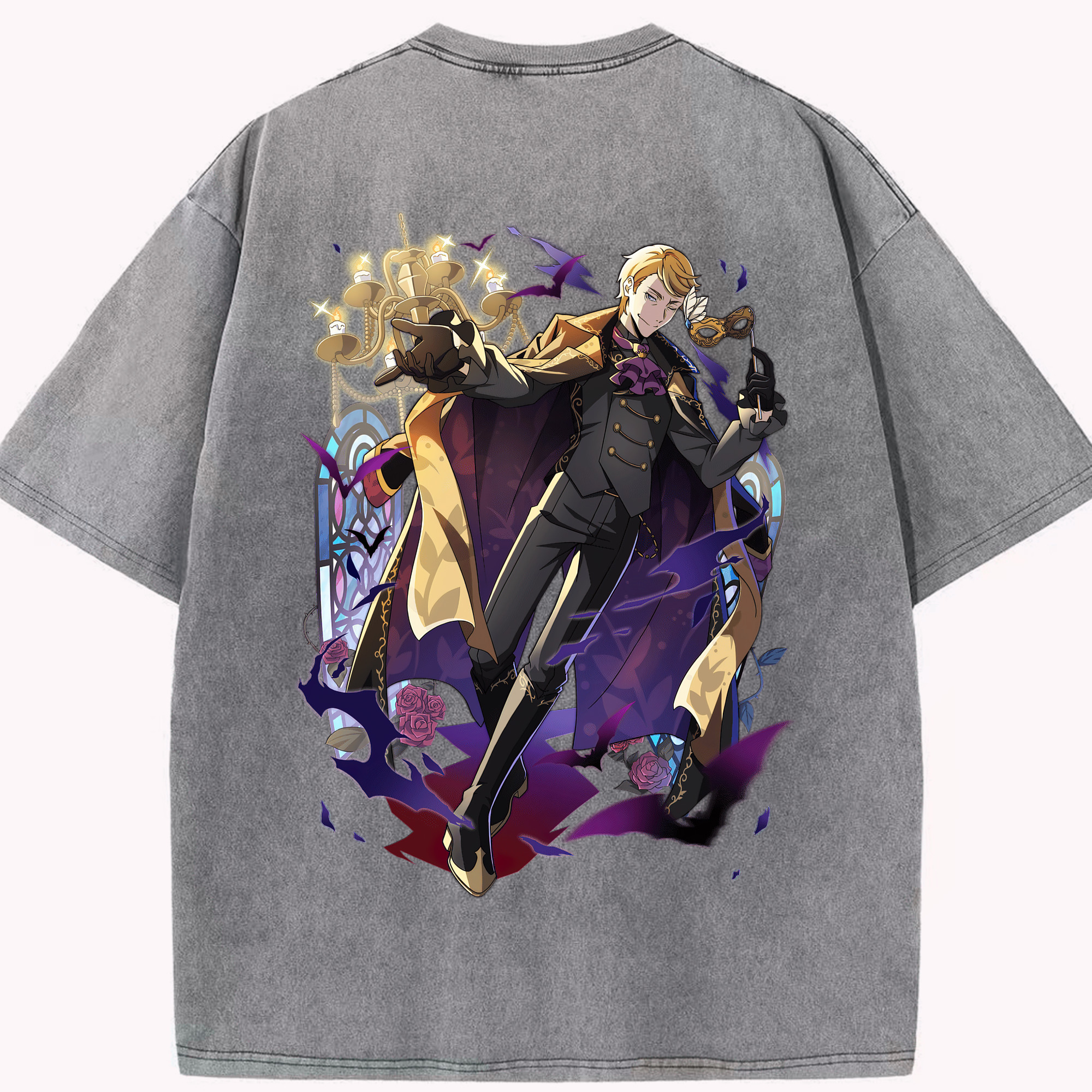 （画像用） 文豪ストレイドッグス Bungo Stray Dogs 綿100% ヴィンテージ風 半袖Tシャツ（背面プリント）