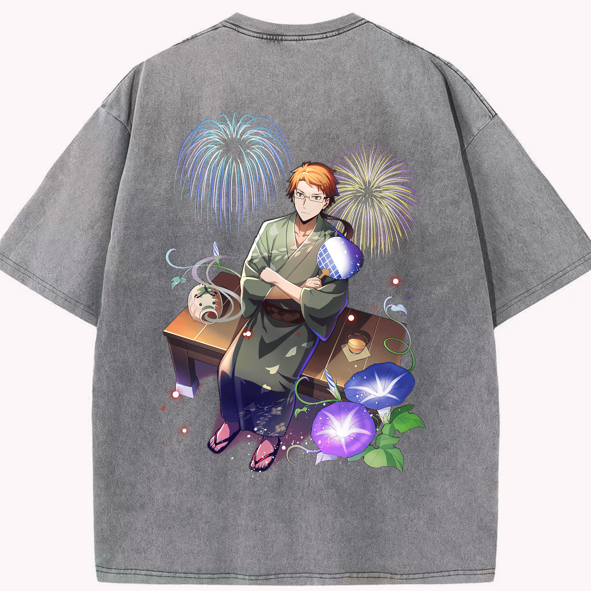 （画像用） 文豪ストレイドッグス Bungo Stray Dogs 綿100% ヴィンテージ風 半袖Tシャツ（背面プリント）