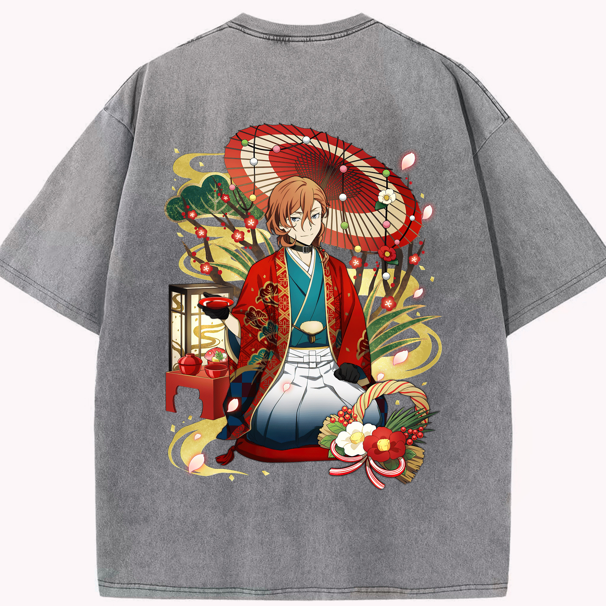 （画像用） 文豪ストレイドッグス Bungo Stray Dogs 綿100% ヴィンテージ風 半袖Tシャツ（背面プリント）