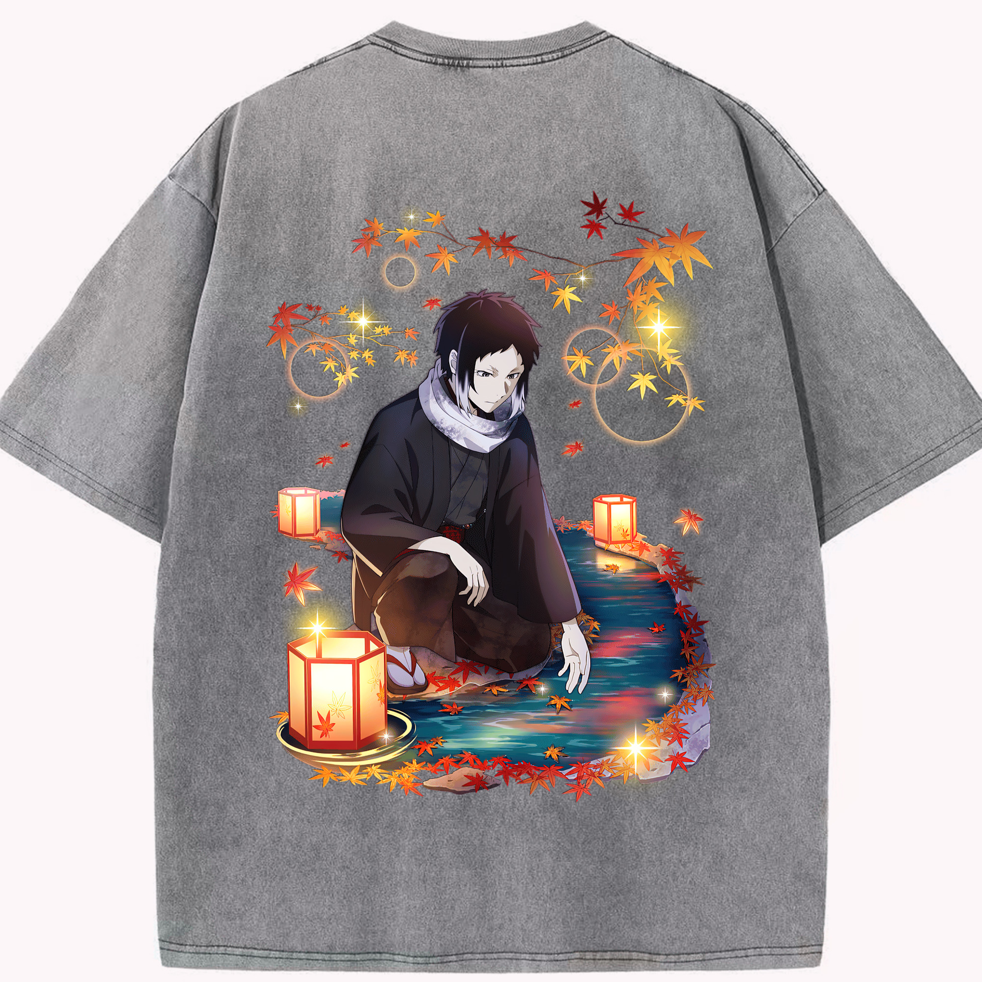 （画像用） 文豪ストレイドッグス Bungo Stray Dogs 綿100% ヴィンテージ風 半袖Tシャツ（背面プリント）