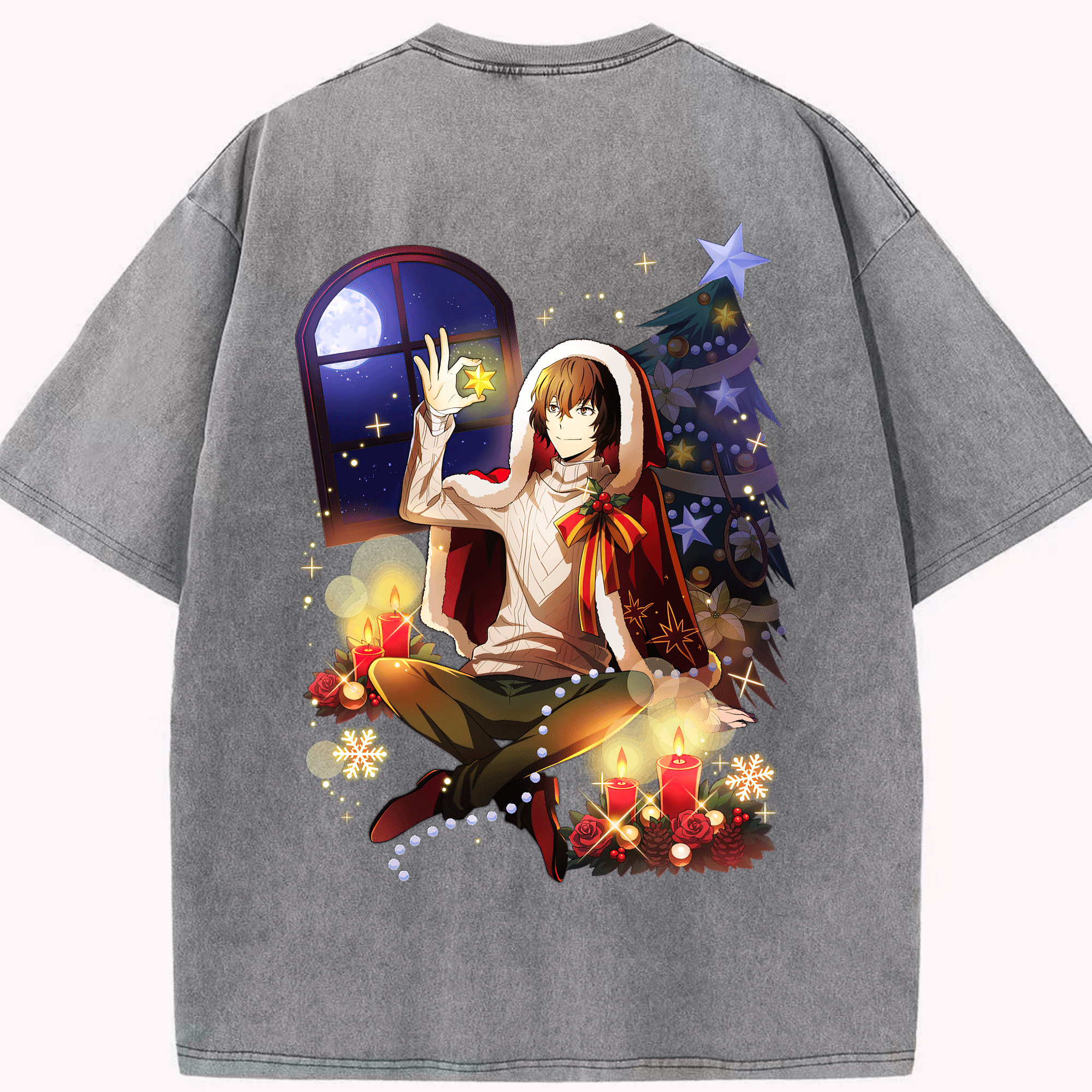 （画像用） 文豪ストレイドッグス Bungo Stray Dogs 綿100% ヴィンテージ風 半袖Tシャツ（背面プリント）