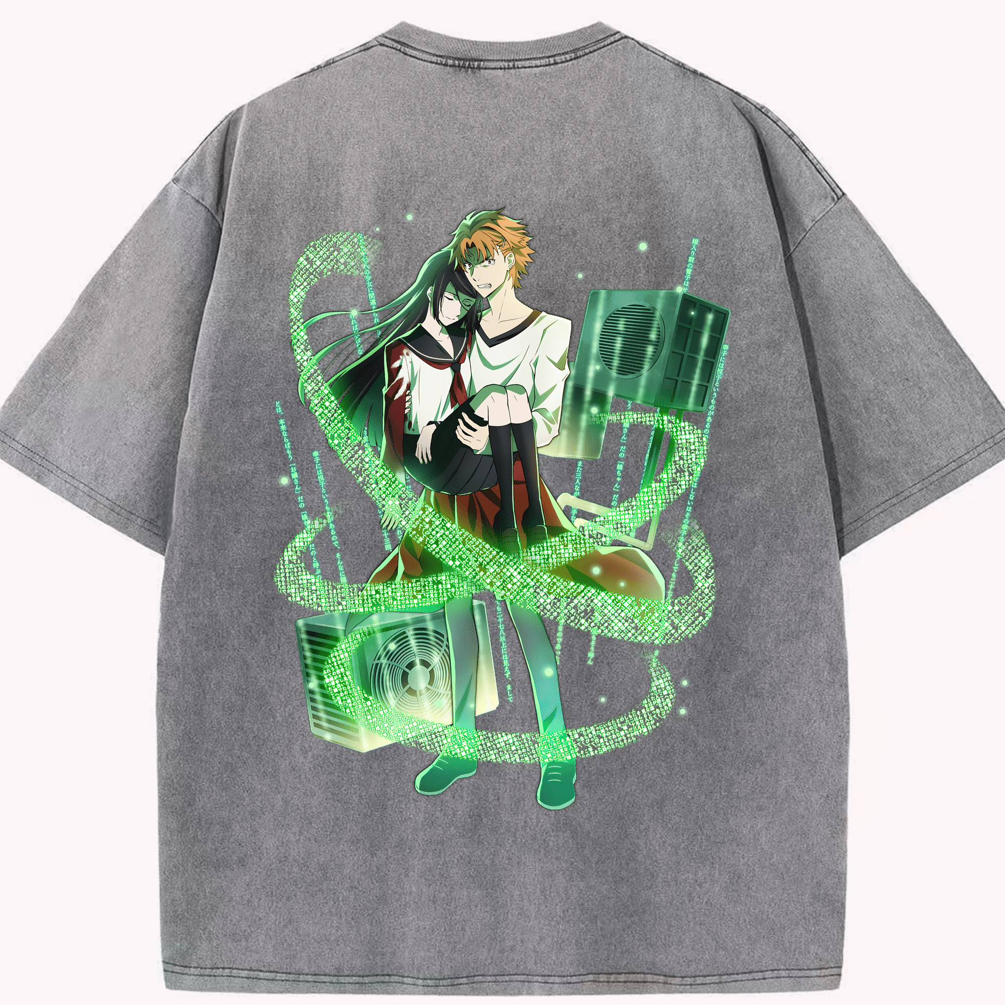 （画像用） 文豪ストレイドッグス Bungo Stray Dogs 綿100% ヴィンテージ風 半袖Tシャツ（背面プリント）