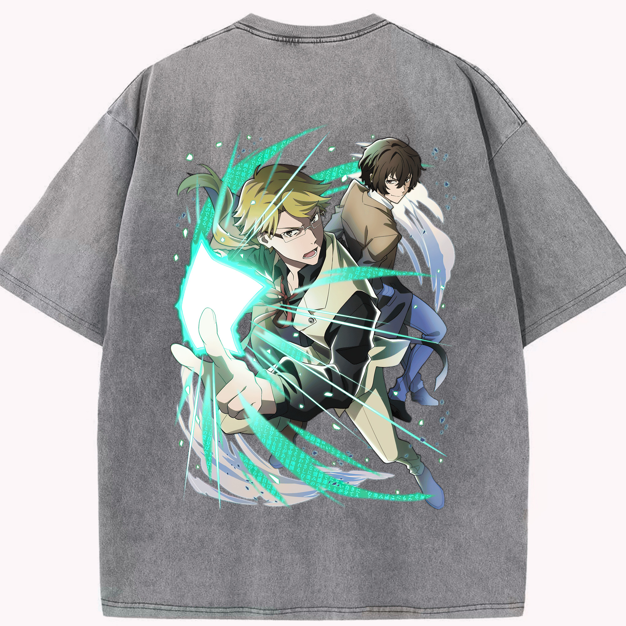 （画像用） 文豪ストレイドッグス Bungo Stray Dogs 綿100% ヴィンテージ風 半袖Tシャツ（背面プリント）