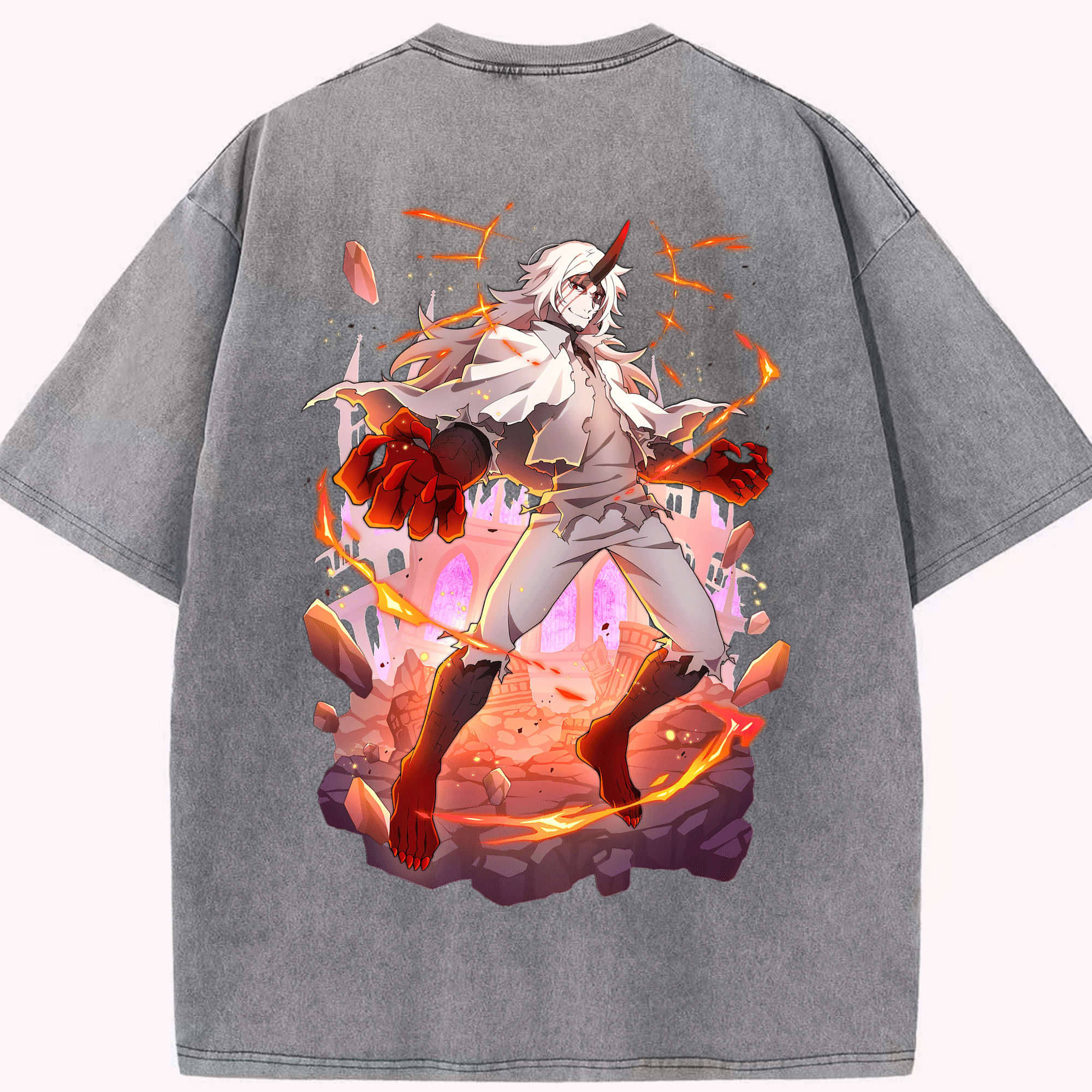 （画像用） 文豪ストレイドッグス Bungo Stray Dogs 綿100% ヴィンテージ風 半袖Tシャツ（背面プリント）