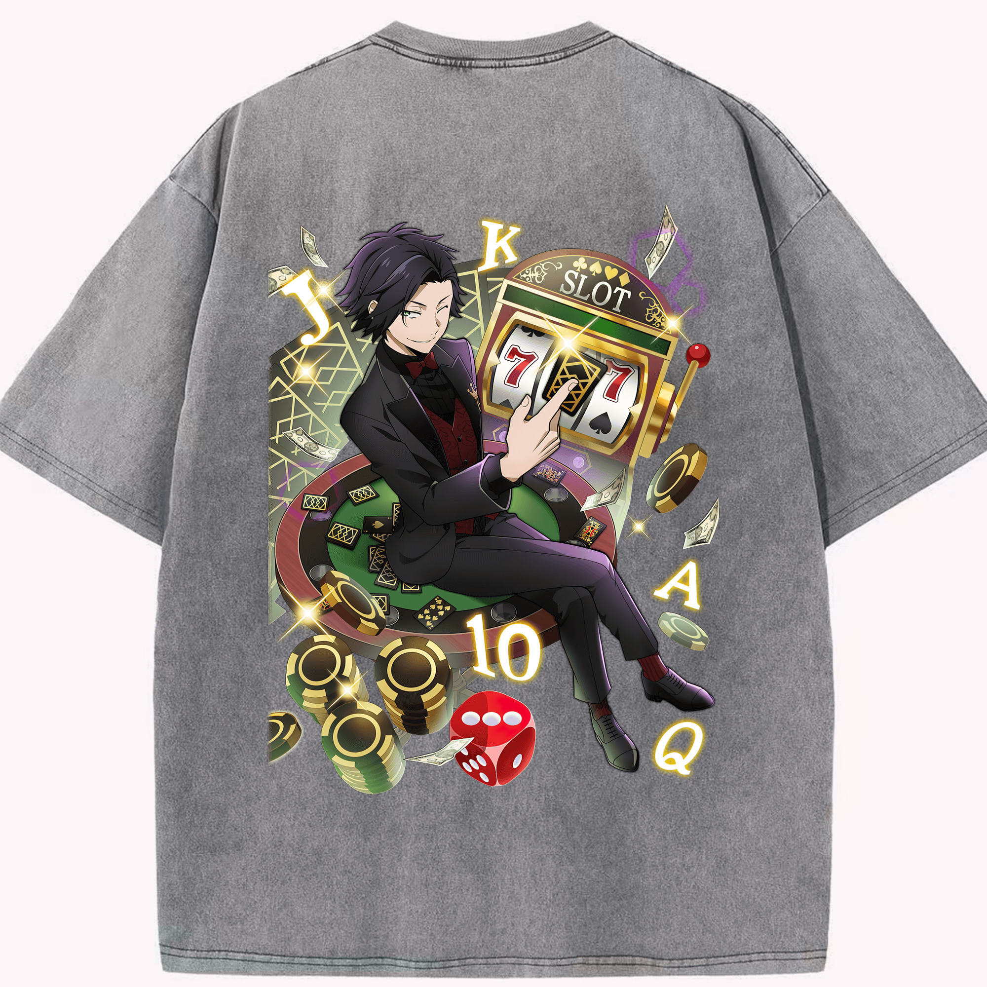 （画像用） 文豪ストレイドッグス Bungo Stray Dogs 綿100% ヴィンテージ風 半袖Tシャツ（背面プリント）