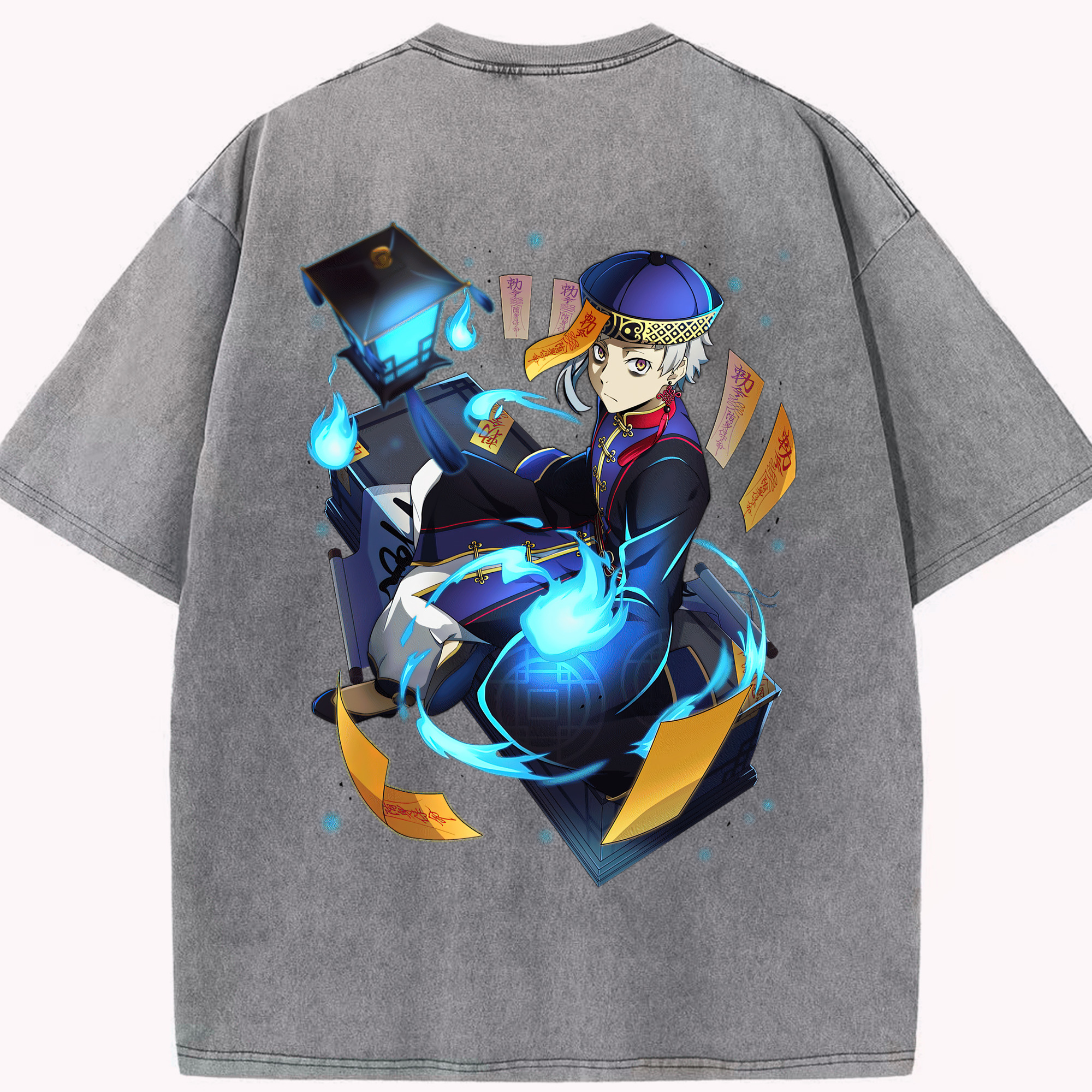 （画像用） 文豪ストレイドッグス Bungo Stray Dogs 綿100% ヴィンテージ風 半袖Tシャツ（背面プリント）