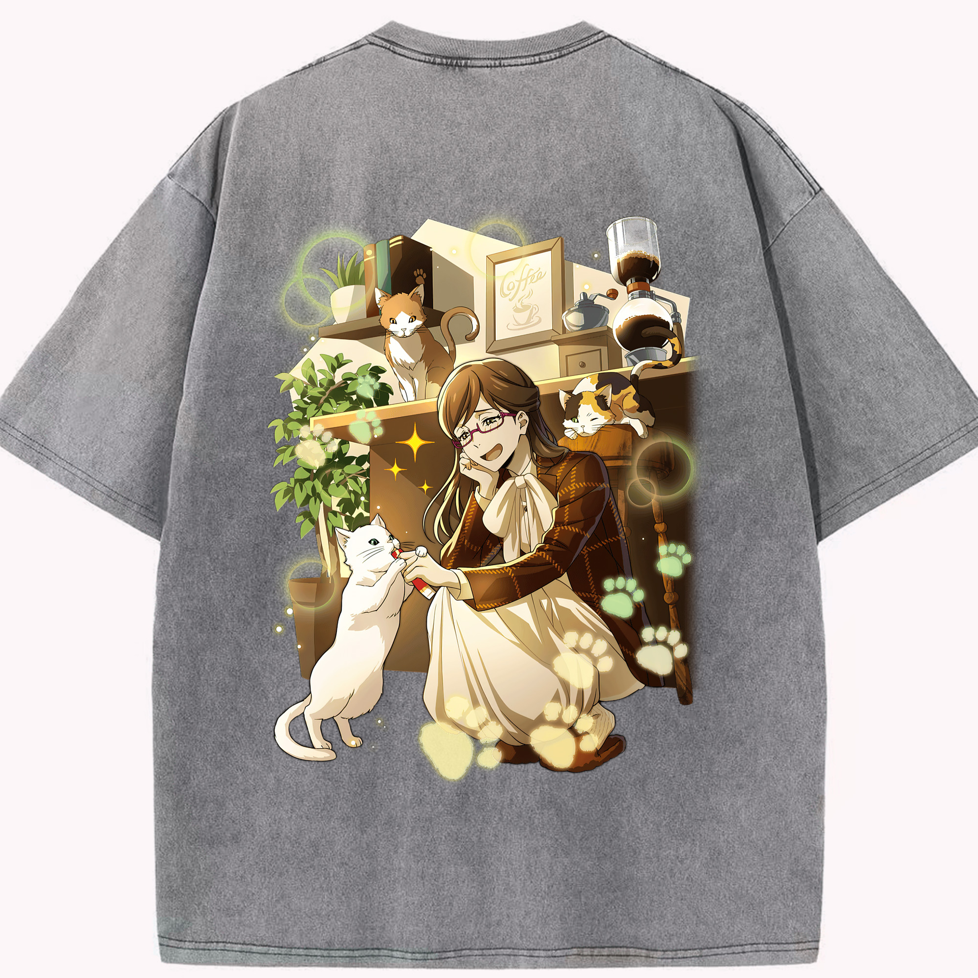 （画像用） 文豪ストレイドッグス Bungo Stray Dogs 綿100% ヴィンテージ風 半袖Tシャツ（背面プリント）